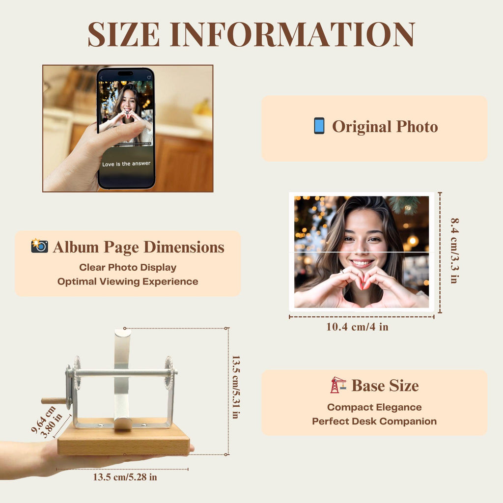 Custom Flip Book Frame Animation Machine - Photo/Video Rotating Albums, Mechanical Photo Album, Decorative Frame, Diy Gift For Valentine