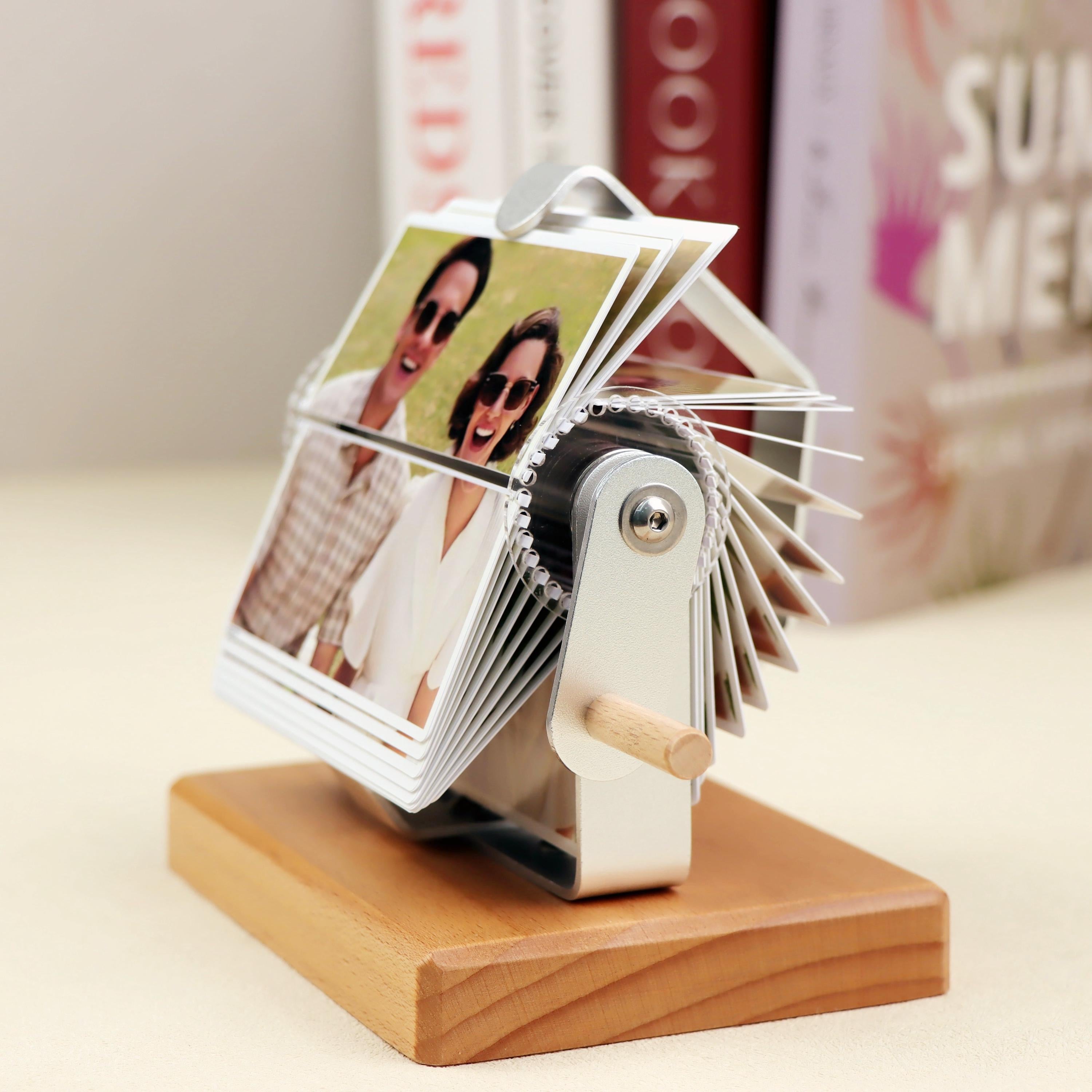 Custom Wood Flipbook,Movie Book From Video,Photo/Video Rotating Albums,Anniversary Gift For Her/Him,Photo Memory Gifts