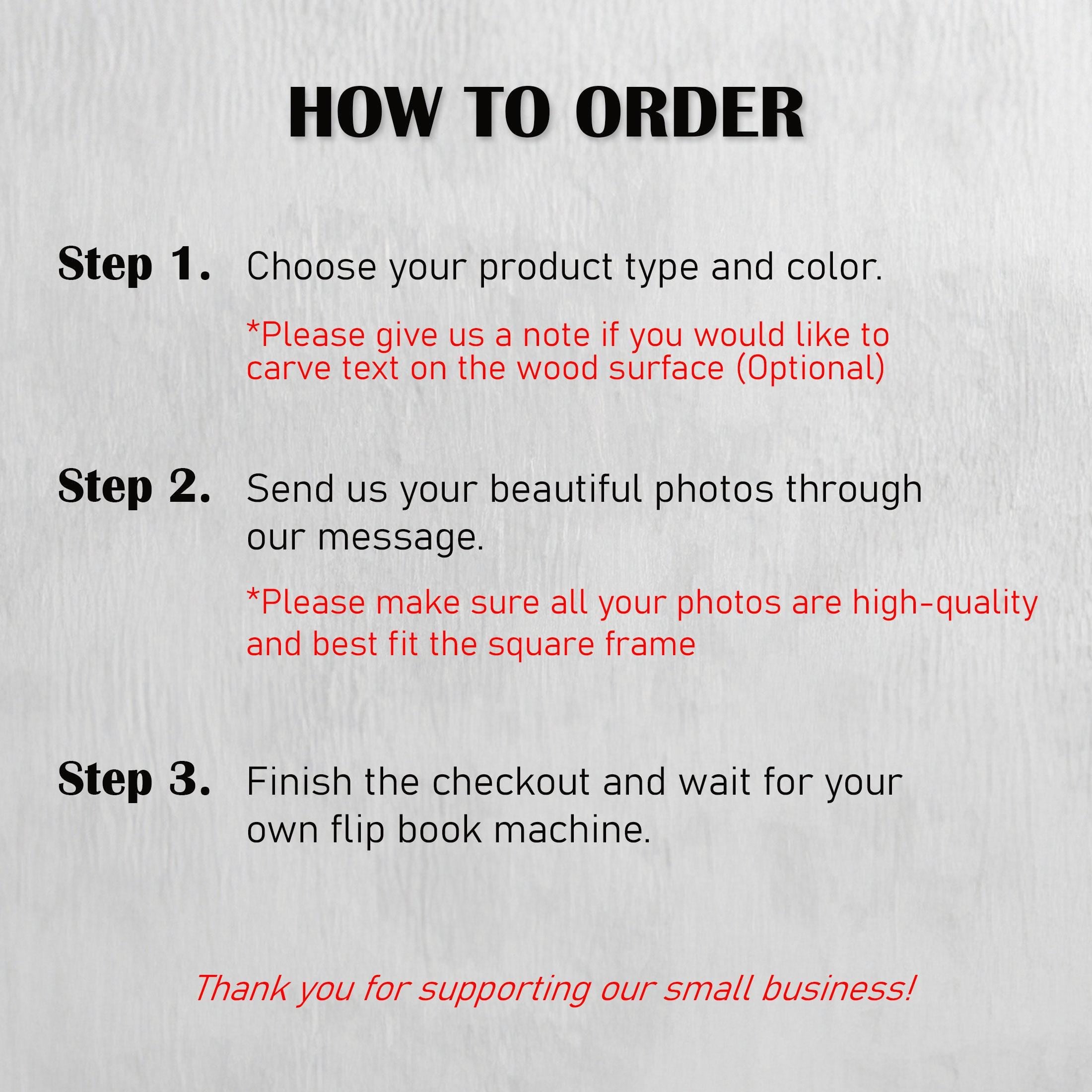 Custom Wedding Day Flip Book Frame Animation Machine