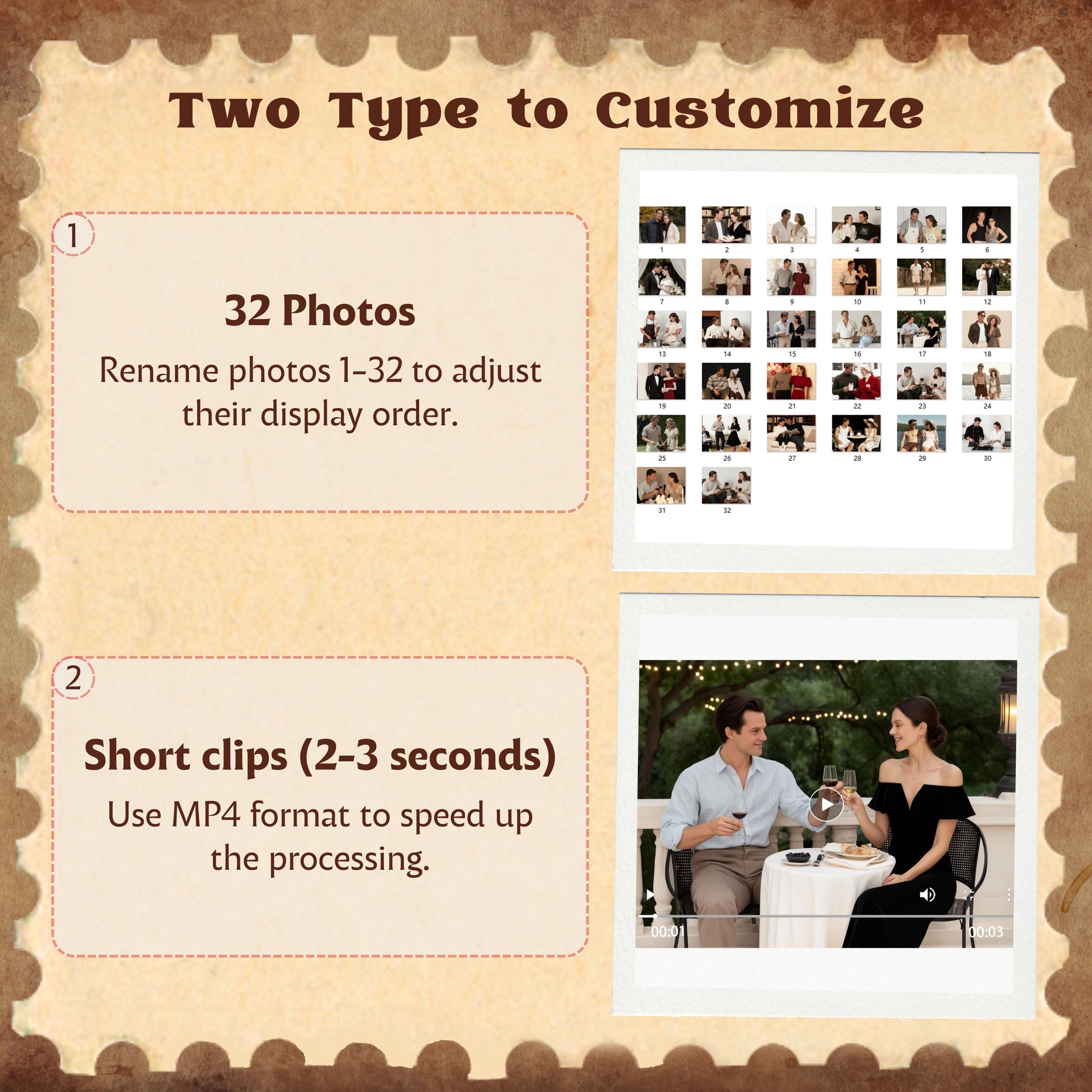 Custom Wood Flipbook,Movie Book From Video,Photo/Video Rotating Albums,Anniversary Gift For Her/Him,Photo Memory Gifts