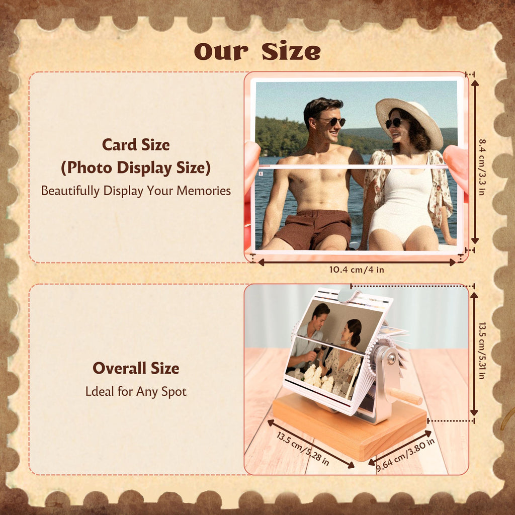 Custom Wood Flipbook,Movie Book From Video,Photo/Video Rotating Albums,Anniversary Gift For Her/Him,Photo Memory Gifts
