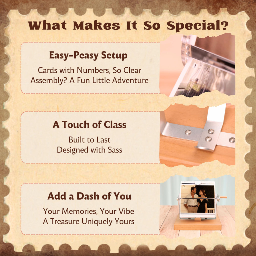 Custom Wood Flipbook,Movie Book From Video,Photo/Video Rotating Albums,Anniversary Gift For Her/Him,Photo Memory Gifts