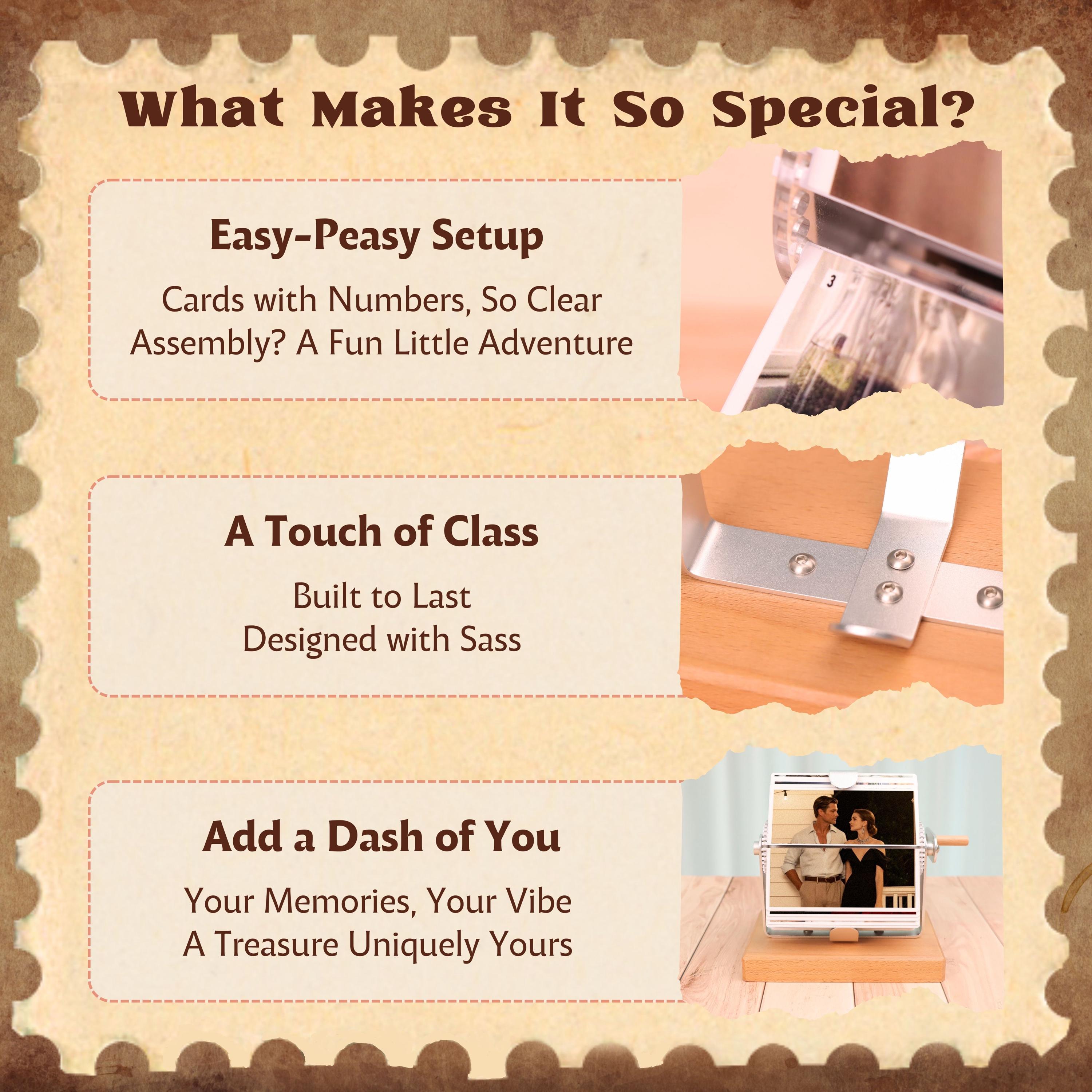 Custom Wood Flipbook,Movie Book From Video,Photo/Video Rotating Albums,Anniversary Gift For Her/Him,Photo Memory Gifts