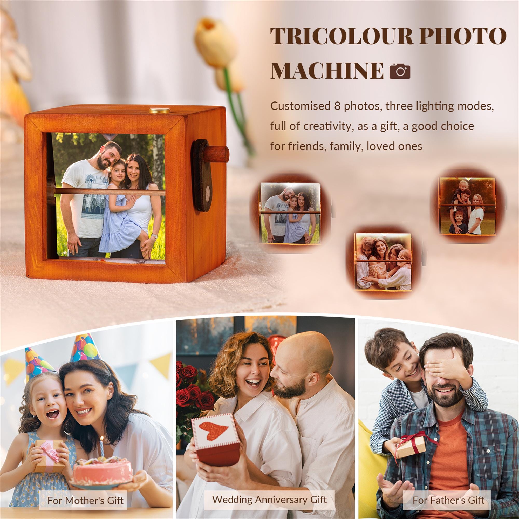 Custom Photo Album Flip Book Frame, Mechanical Hand Motion Photo Album Animation Machine, Anniversary Gift for Her, Fathers Day Gift