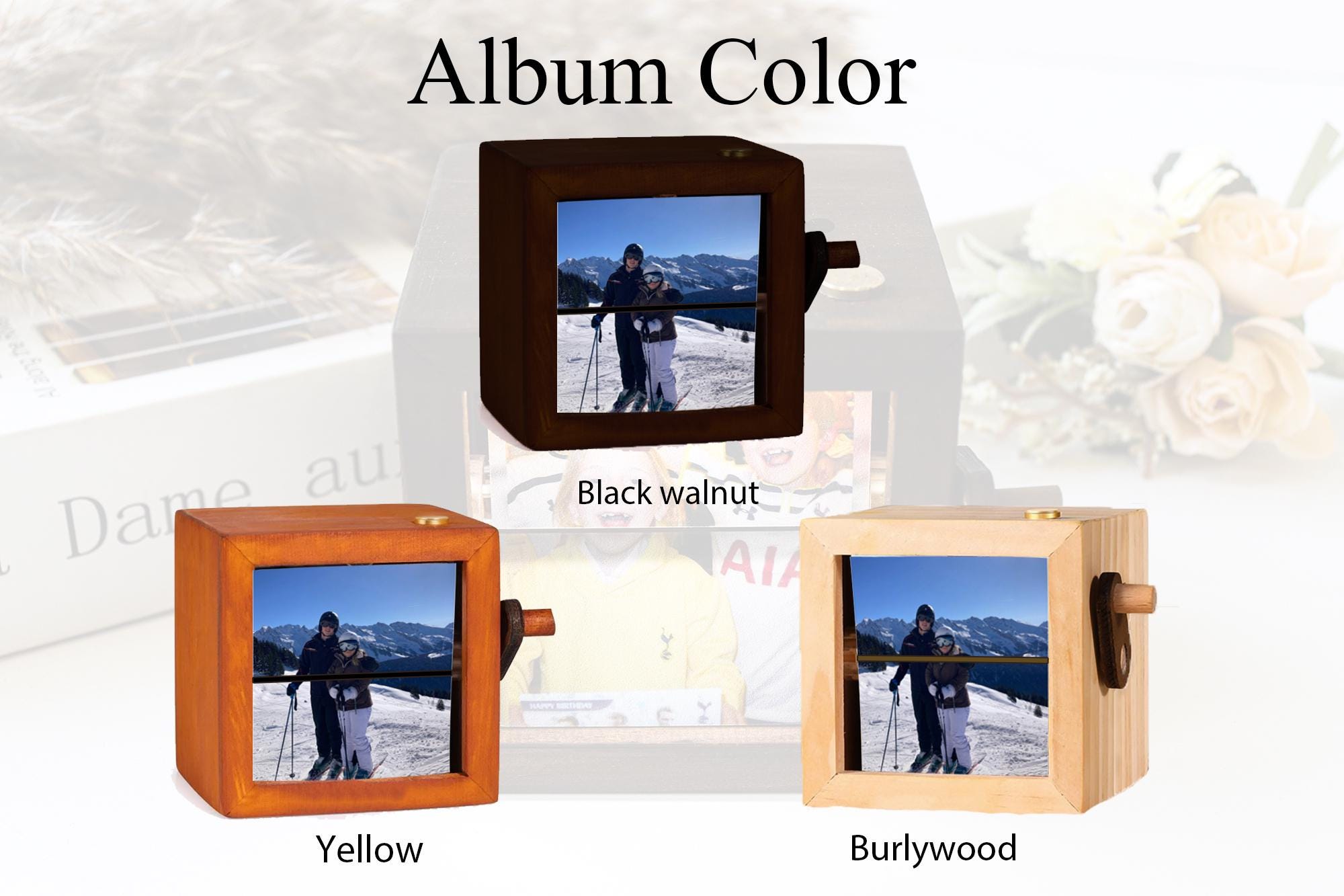 Custom Couple Memories Flip Book Frame Animation Machine, Mechanical Hand Motion Photo Album, Wooden Handicraft,Creative Gift for Home Decor
