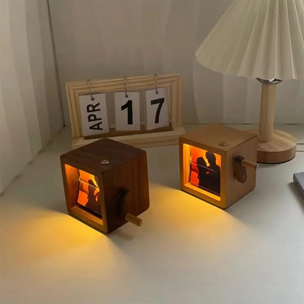 Custom Flipbook Photo Box Gift – Light-Up Wooden Animation Frame for Couple, Wedding, Anniversary, Birthday, Mom, Him, Her Photo Album Gift