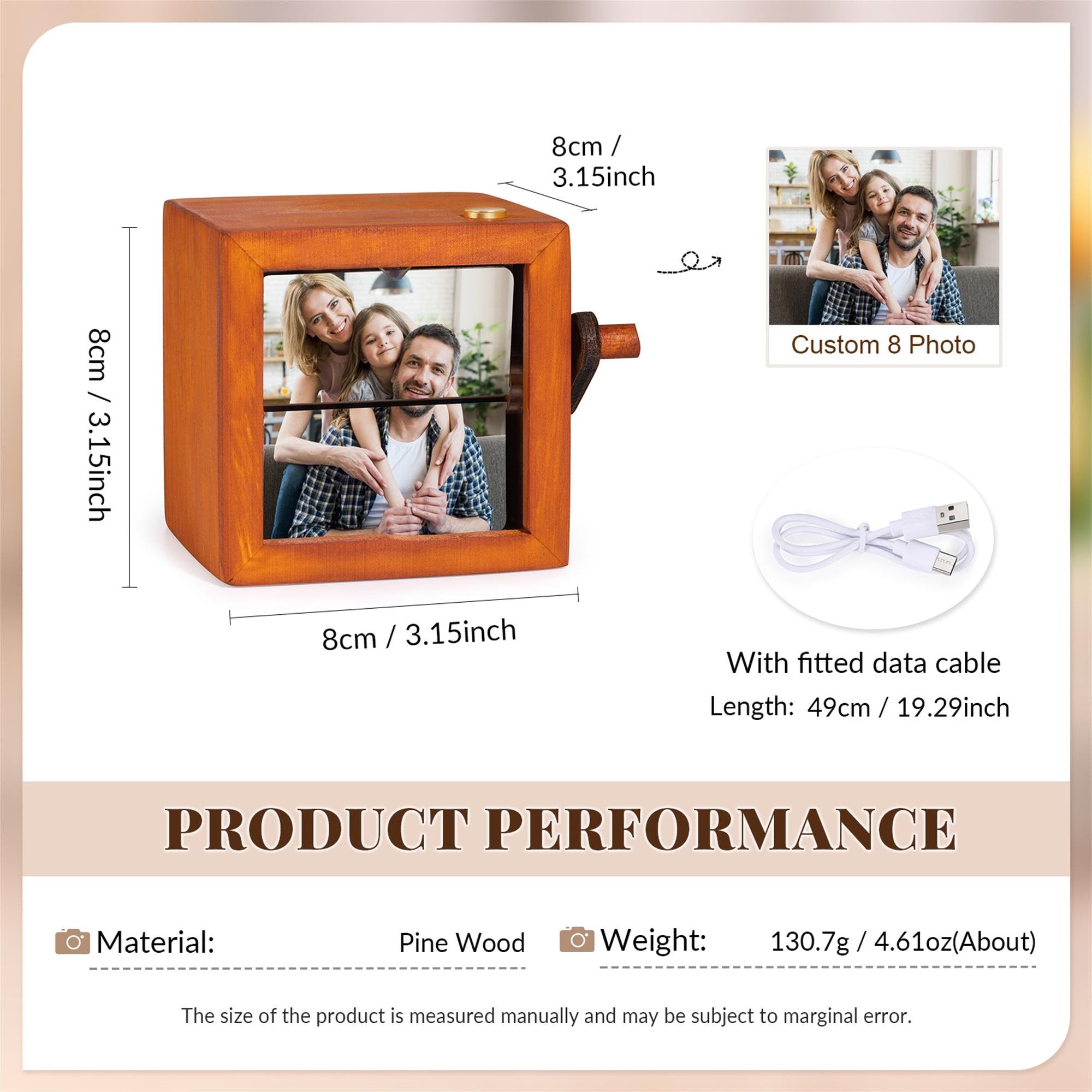 Custom Photo Album Flip Book Frame, Mechanical Hand Motion Photo Album Animation Machine, Anniversary Gift for Her, Fathers Day Gift
