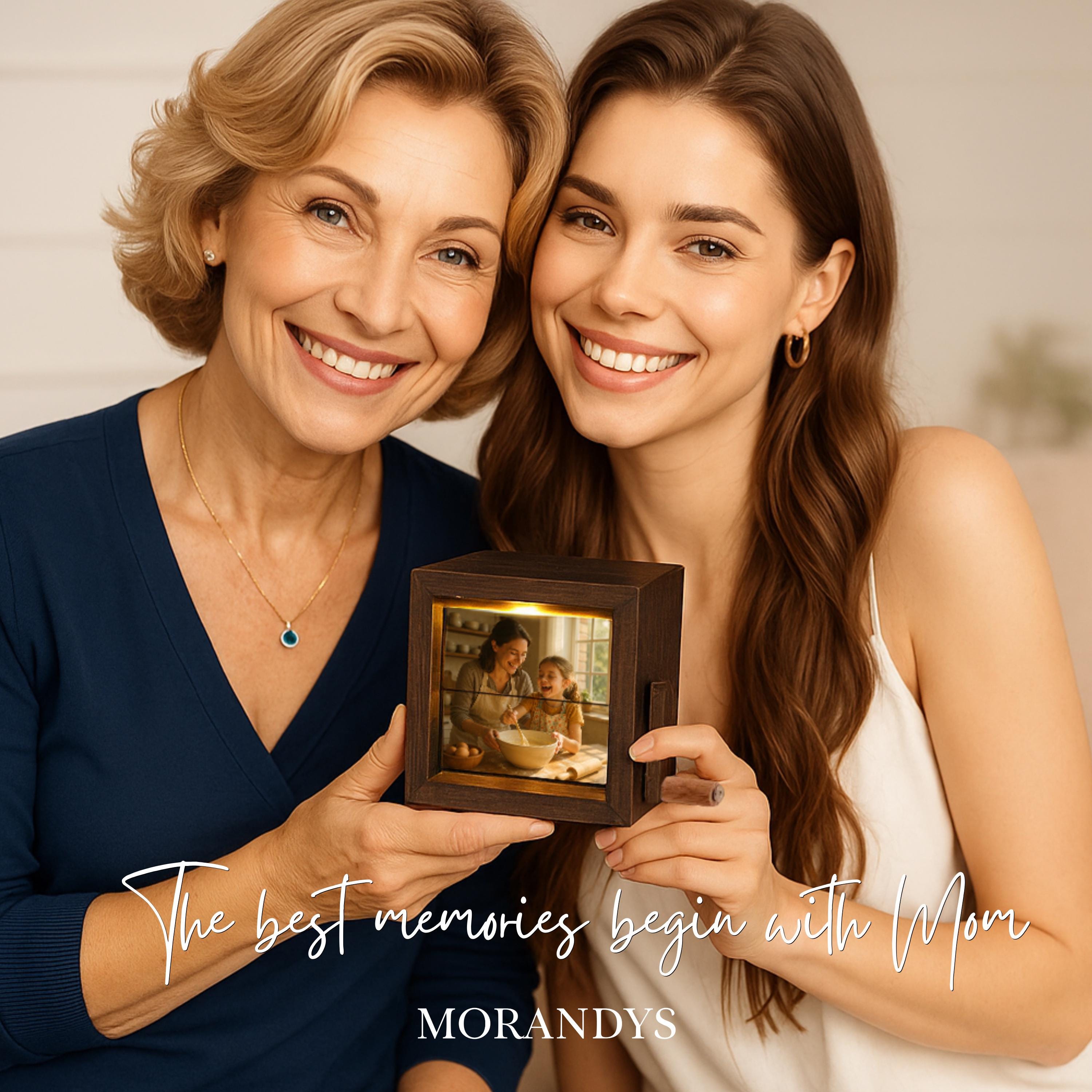 Custom Photo Flipbook Frame | Personalized Gift with Hand-Crank Motion | Unique Custom Photo Gifts with Light| Animated Keepsake Home Decor