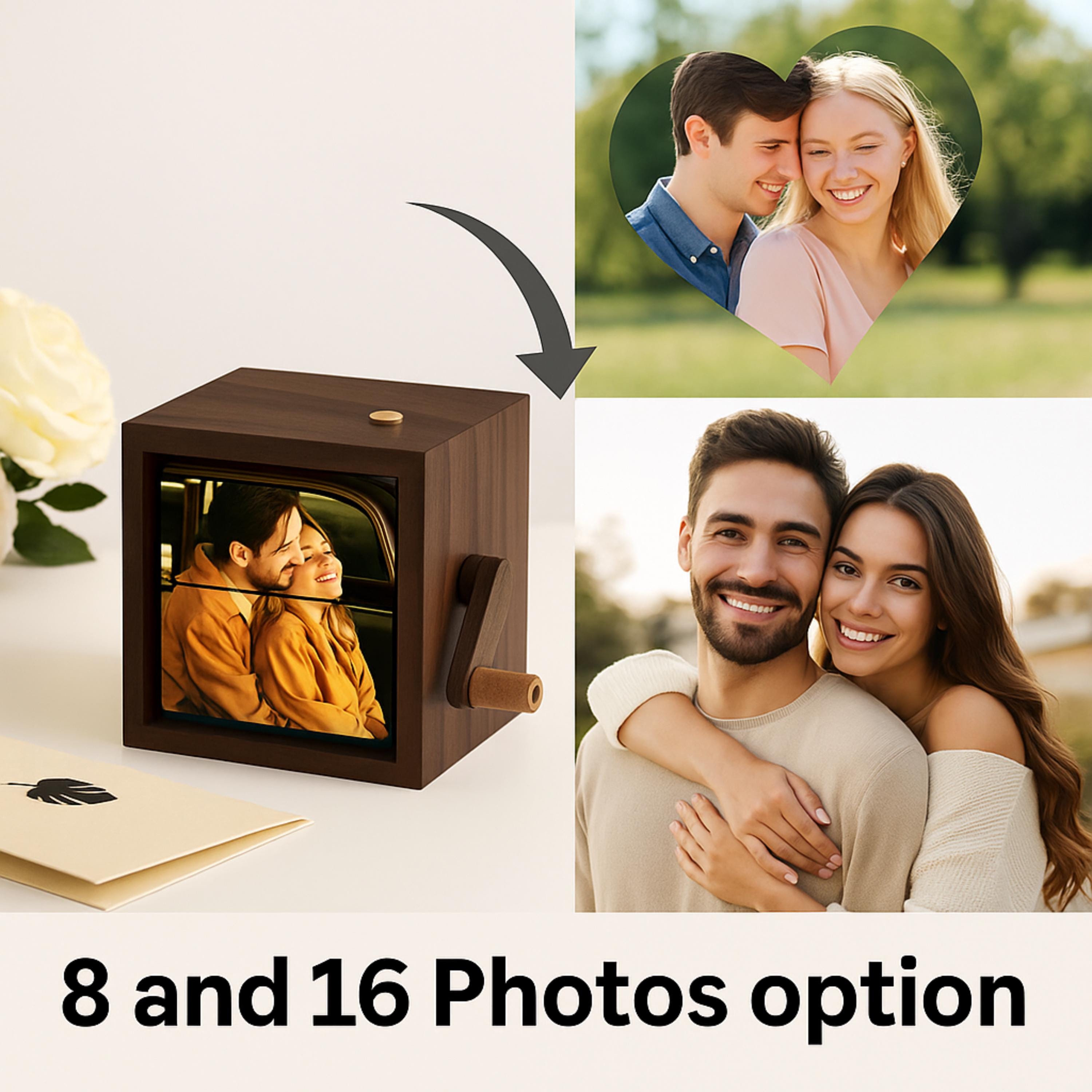Personalized Flip Book Frame Animation Photo Machine – Custom Mechanical Hand Motion Photo Album – Gift for Mother's Day –  Anniversary Gift