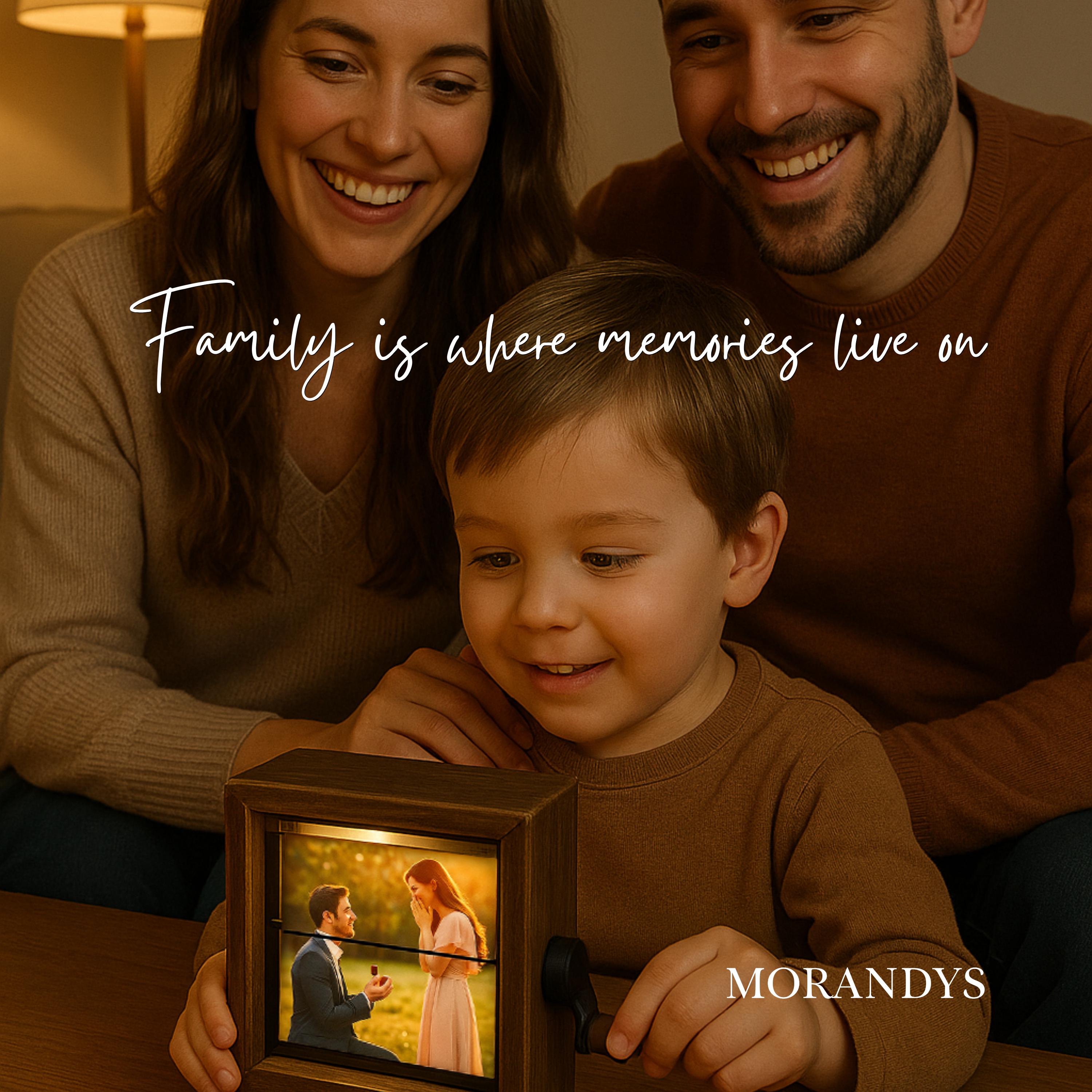 Custom Photo Flipbook Frame | Personalized Gift with Hand-Crank Motion | Unique Custom Photo Gifts with Light| Animated Keepsake Home Decor