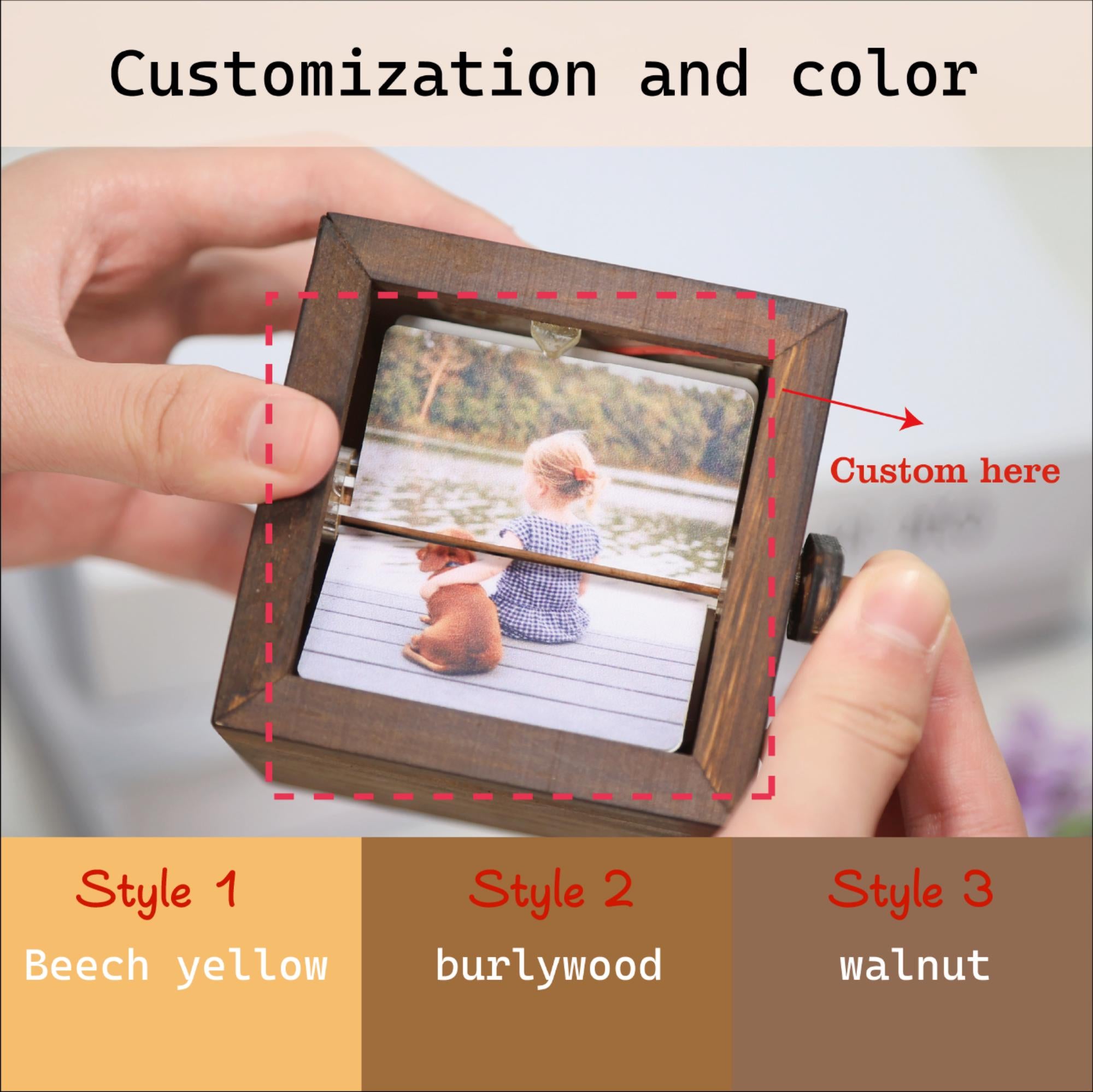 Customized father-child/father-daughter memory flip book frame animation machine, mechanical hand action photo album, Gift for Teacher