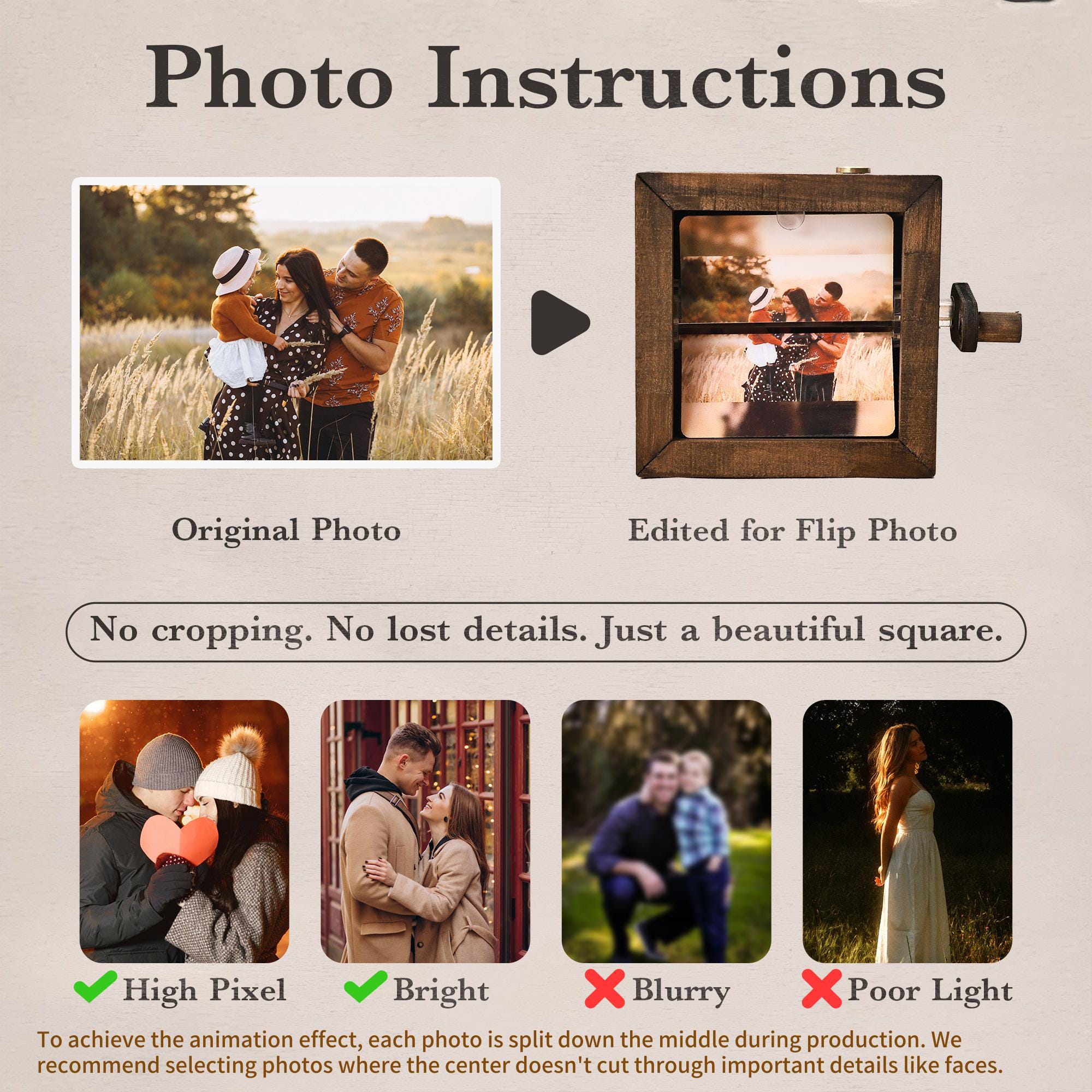 Custom Couple Photos Flip Book Frame