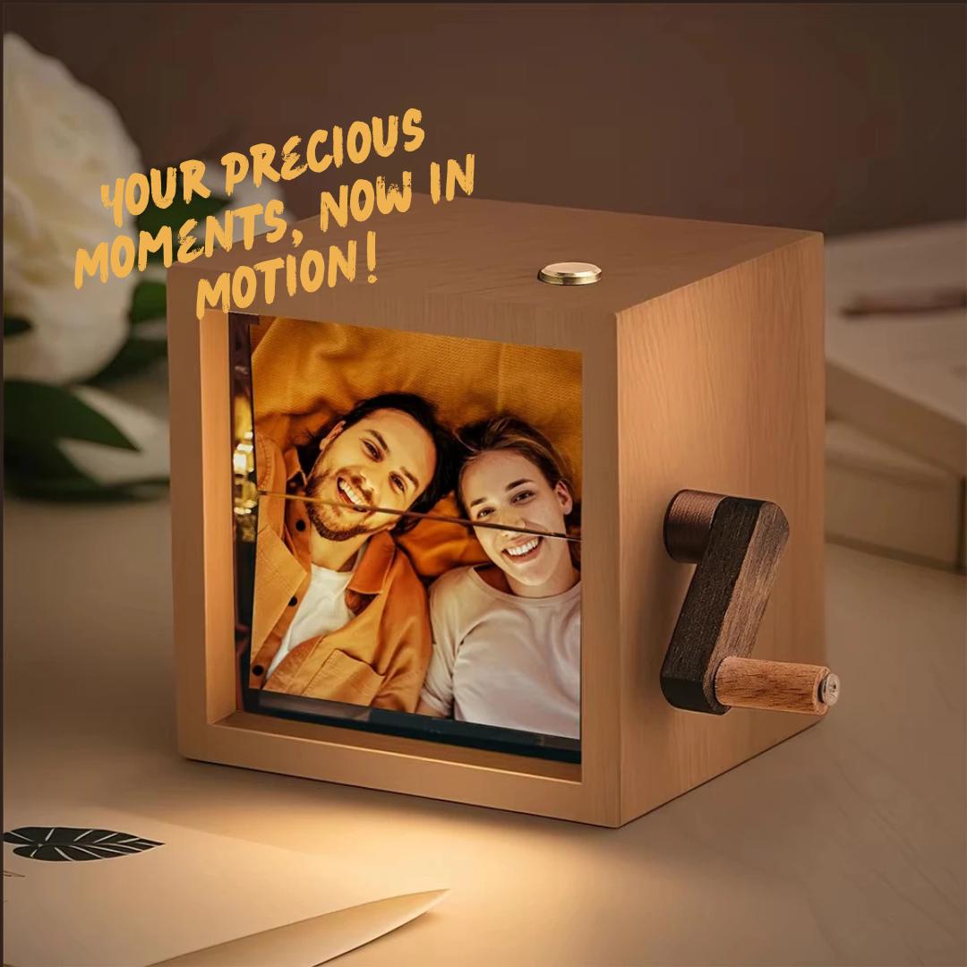Custom Flipbook Photo Box Gift – Light-Up Wooden Animation Frame for Couple, Wedding, Anniversary, Birthday, Mom, Him, Her Photo Album Gift