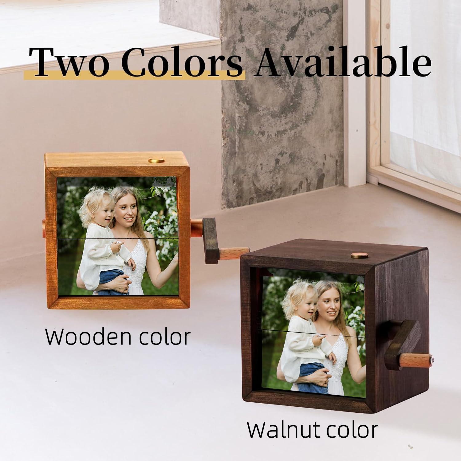 Custom Flip Animation Photo Frame, Personalized Wood Flip Photo Animation Frame, Flip Book Frame Machine-Gift for mom kids baby shower