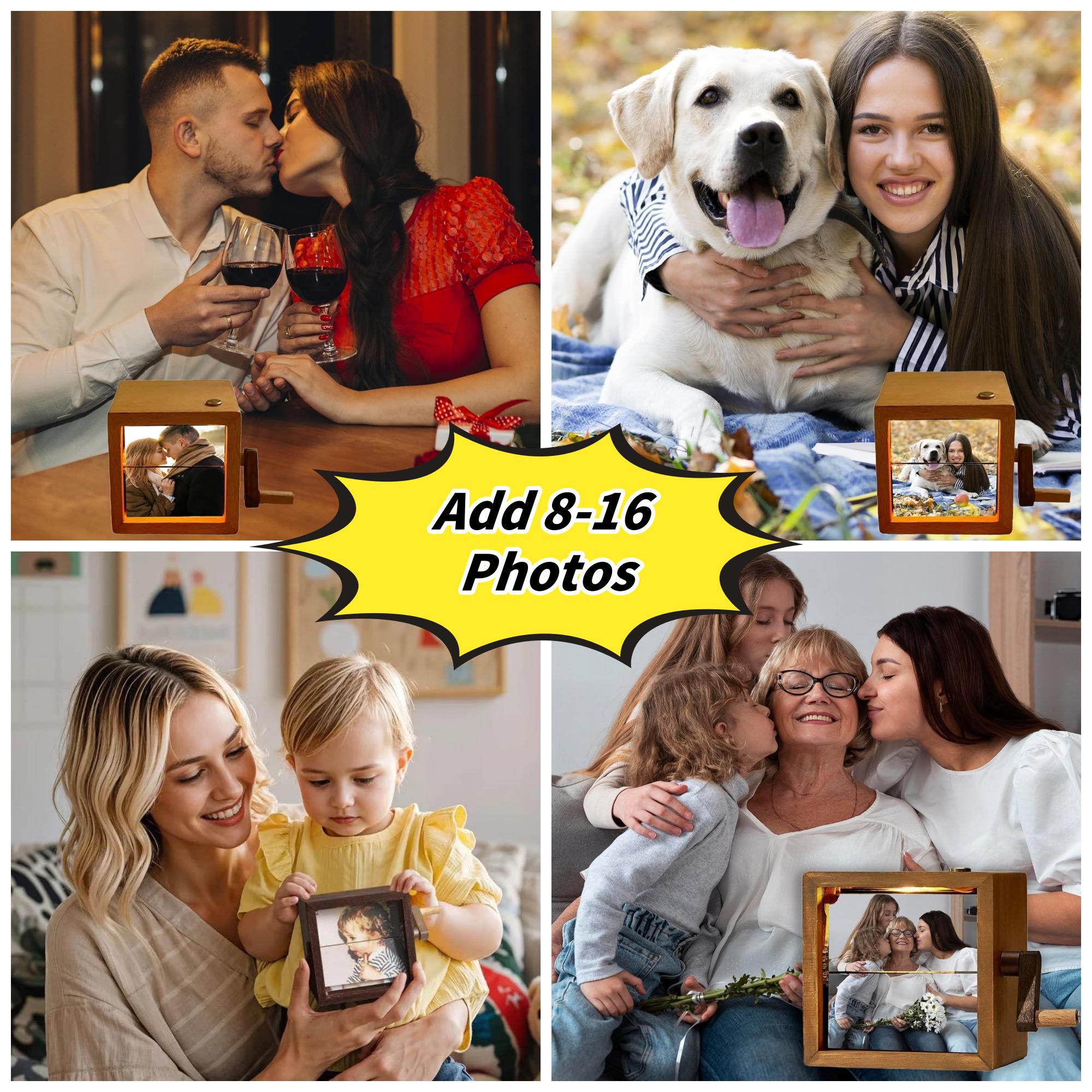 Custom Flip Animation Photo Frame, Personalized Wood Flip Photo Animation Frame, Flip Book Frame Machine-Gift for mom kids baby shower