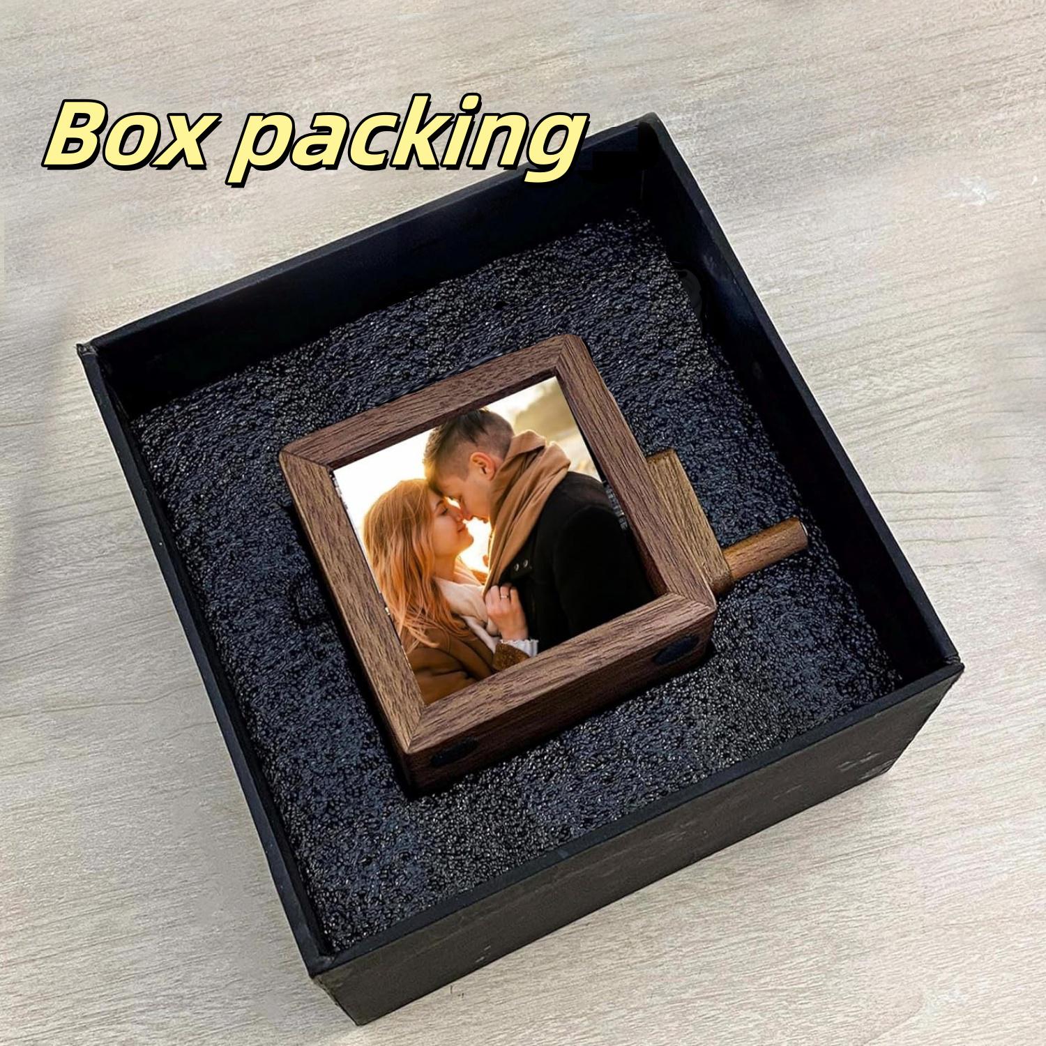Custom Flip Animation Photo Frame, Personalized Wood Flip Photo Animation Frame, Unique Flip Book Frame Machine-Gift for family mom dad men
