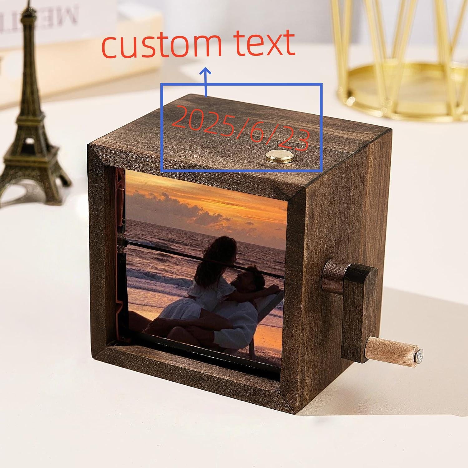 Custom Flip Animation Photo Frame, Personalized Wood Flip Photo Animation Frame, Flip Book Frame Machine-Gift for mom kids baby shower