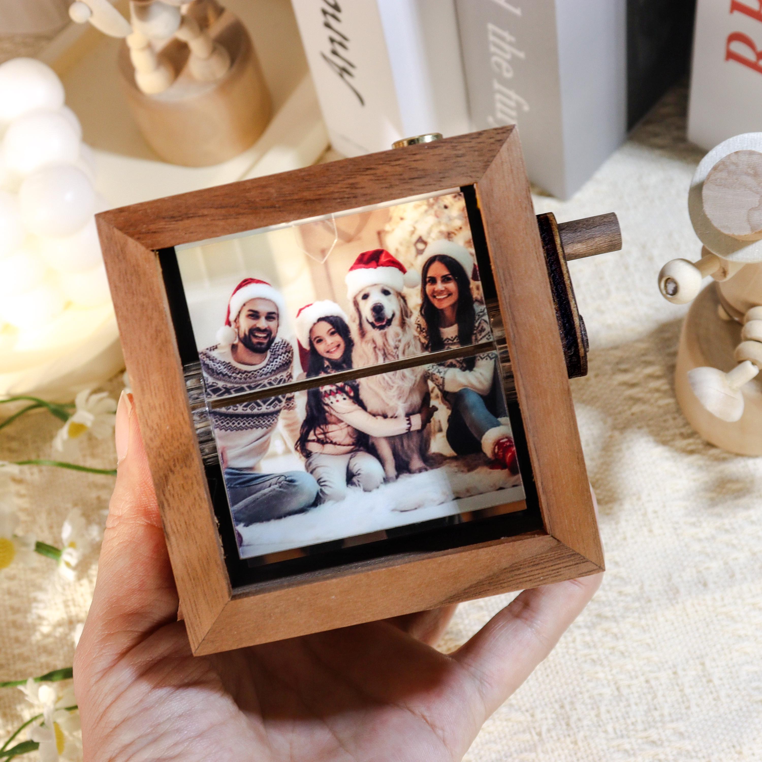 Custom Family Memorial Flip Album Box,Unique Photo Album with Lights,Custom Gift for Him,Her,Anniversary Gift for Couple,Photo Album Gift