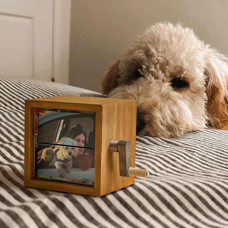 Custom Flipbook Photo Box Gift – Light-Up Wooden Animation Frame for Couple, Wedding, Anniversary, Birthday, Mom, Him, Her Photo Album Gift