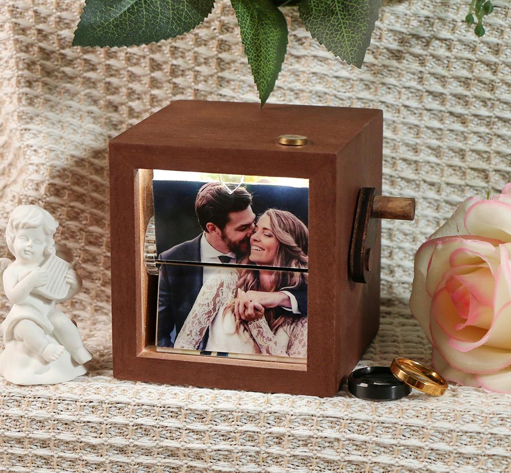 Custom wooden Photo Book with Light