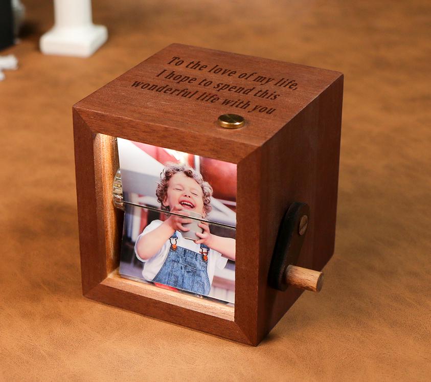 Custom wooden Photo Book with Light