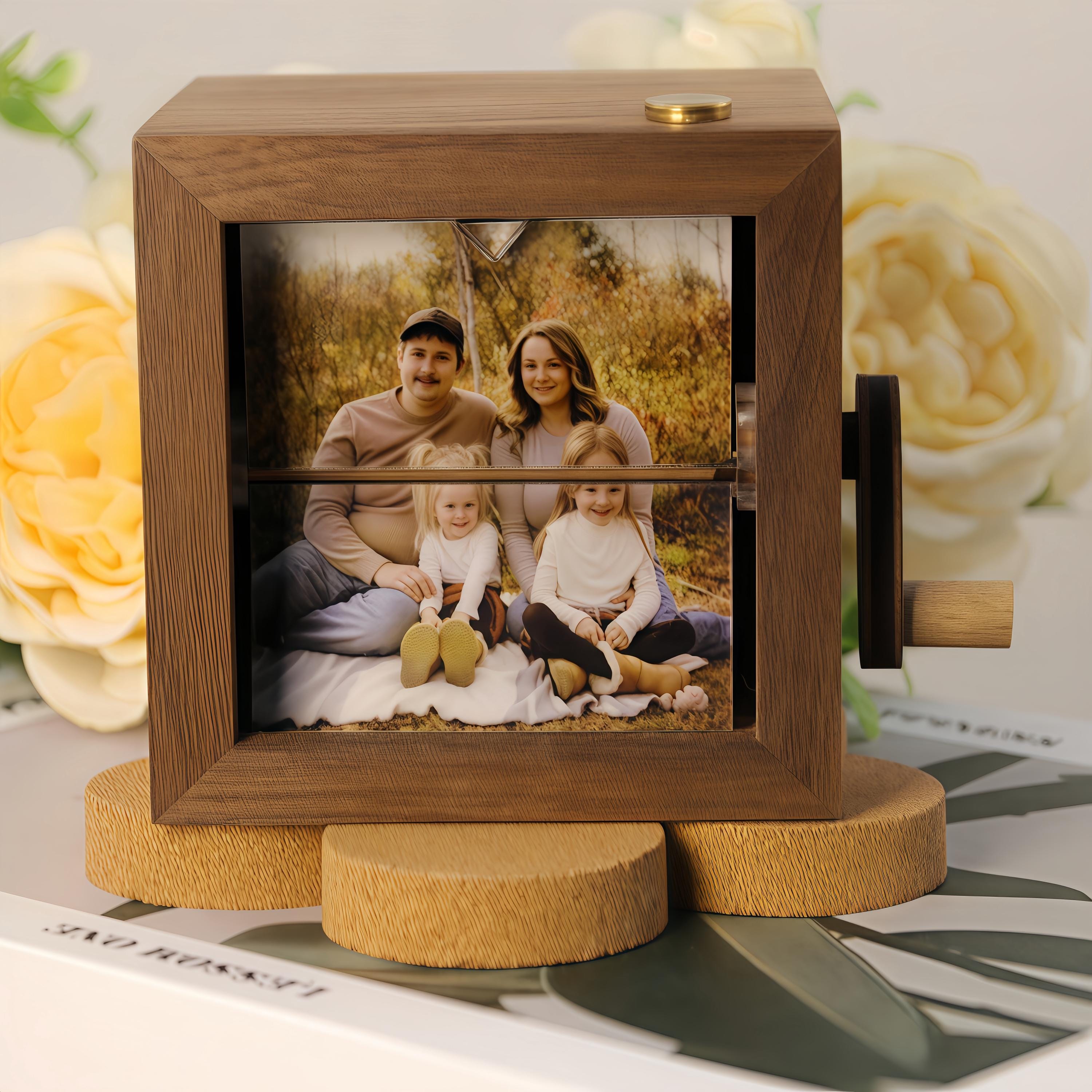 Personalized Anniversary Wooden Flip Photo Frame