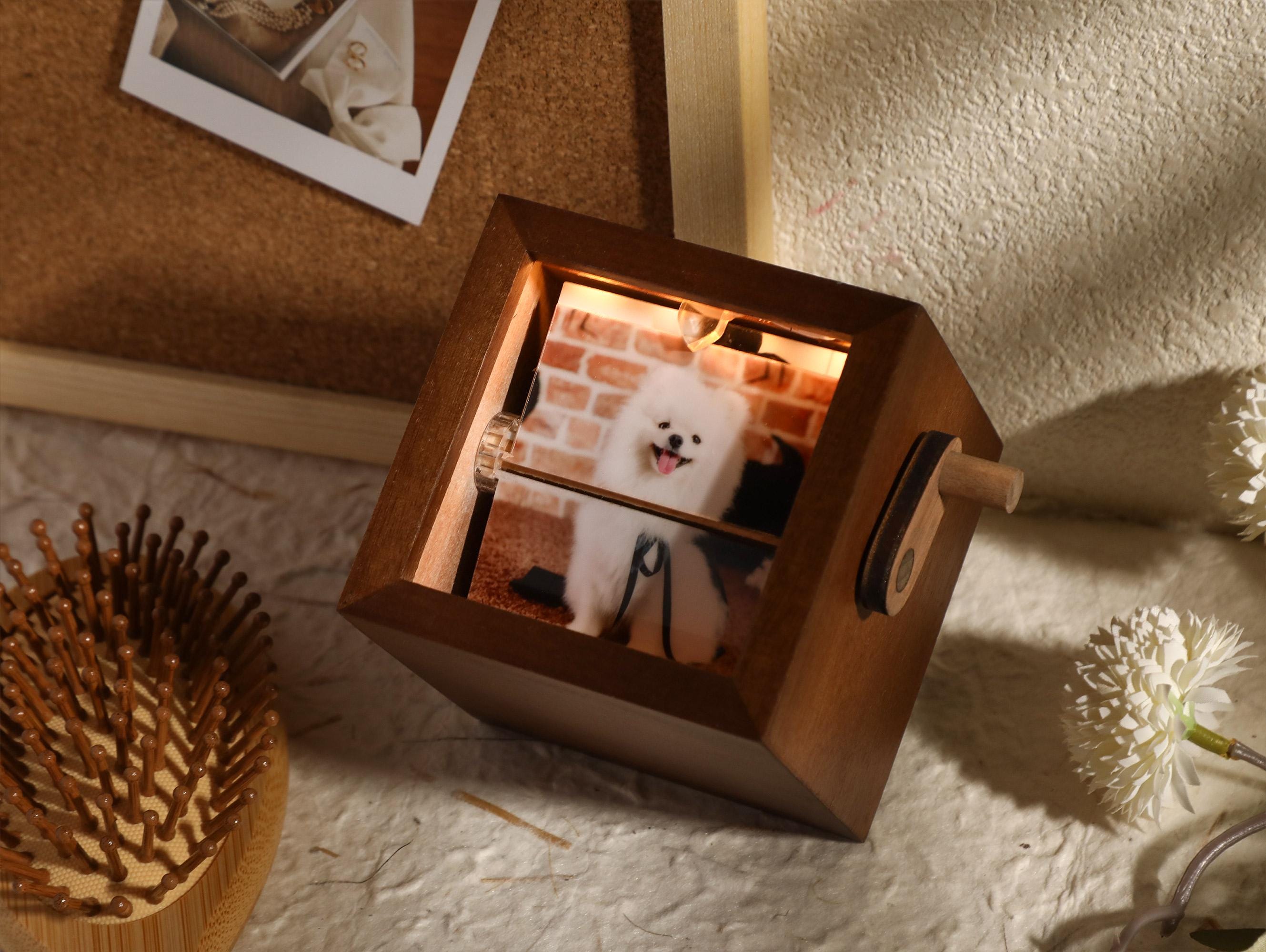 Custom Flip Book Frame Animation Machine, Custom Photo Rotating Albums, Flipbook Photo Box with Light, Birthday Gift, Pet Gift
