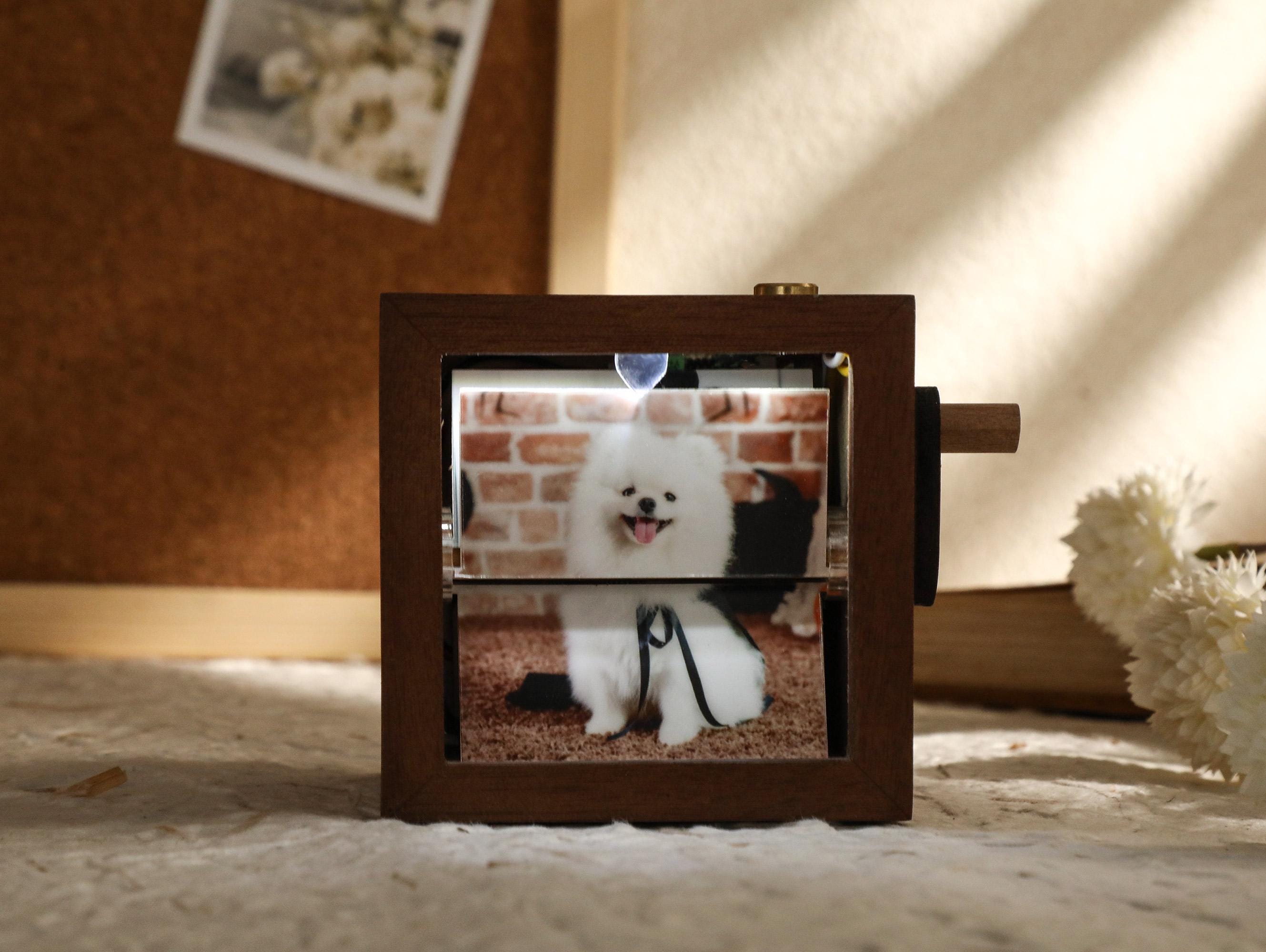 Custom Flip Book Frame Animation Machine, Custom Photo Rotating Albums, Flipbook Photo Box with Light, Birthday Gift, Pet Gift