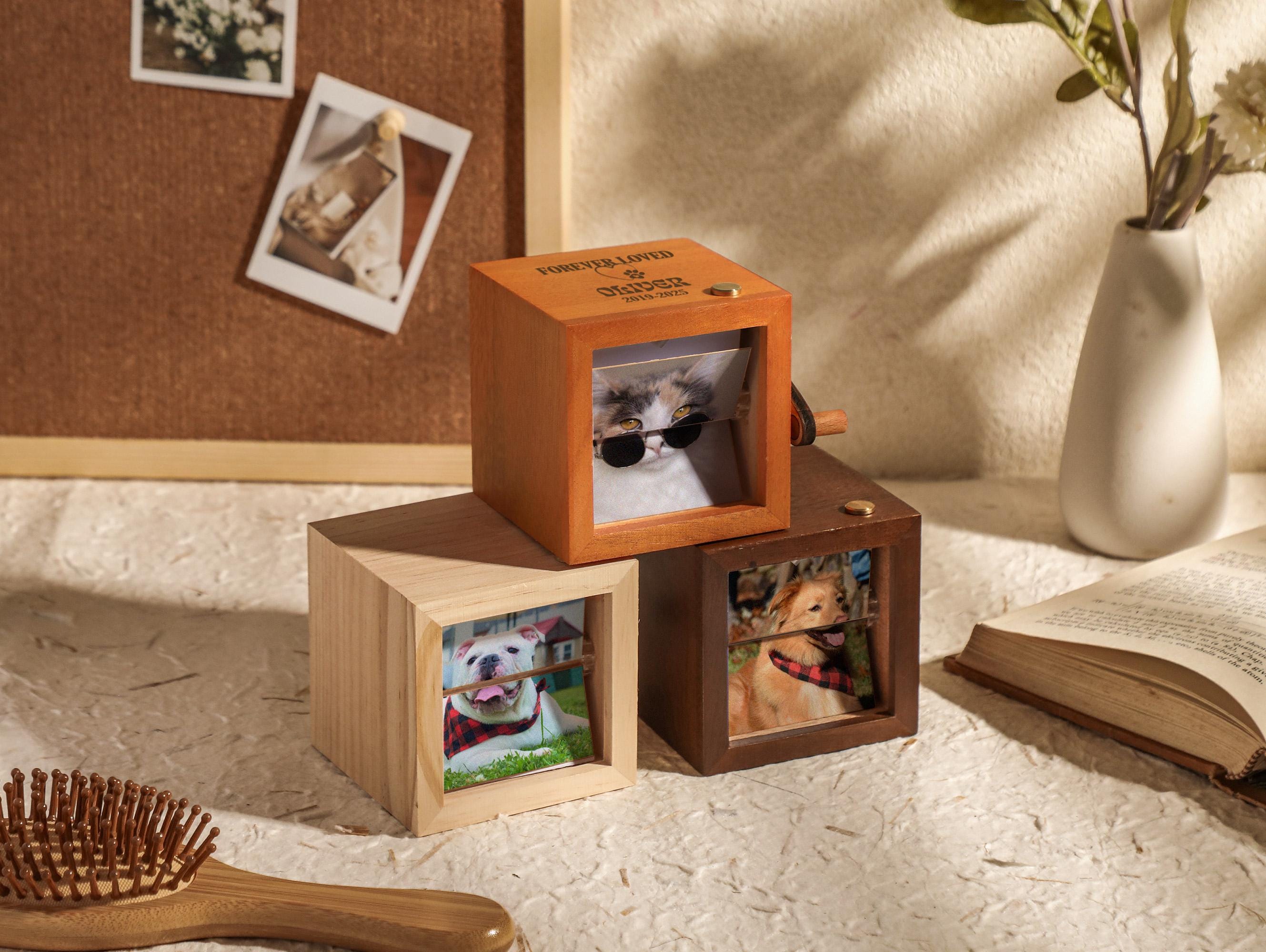 Custom Flip Book Frame Animation Machine, Custom Photo Rotating Albums, Flipbook Photo Box with Light, Birthday Gift, Pet Gift