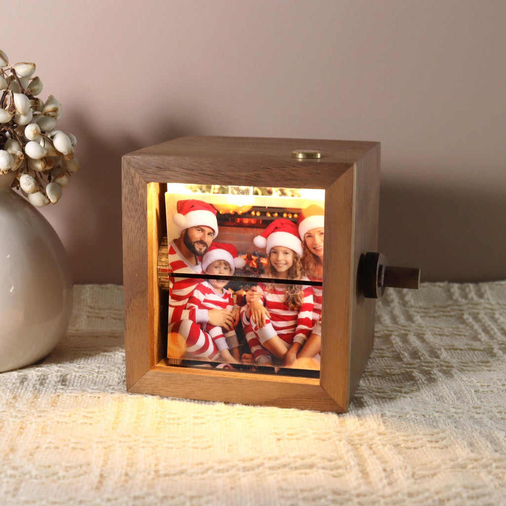 Custom Flipbook Photo Box with Light, Hand Crank Flipbook Box for Dad, Personalized Flipbook Album Unique Anniversary, Father's Day Gift