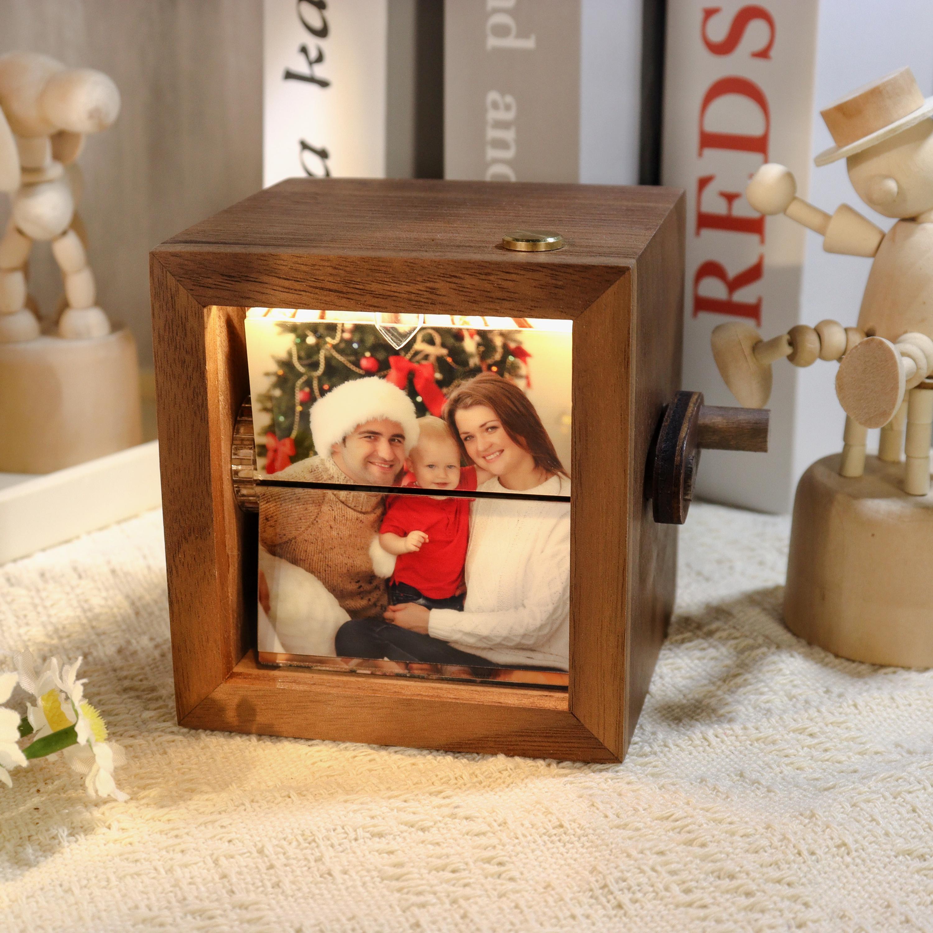 Custom Family Memorial Flip Album Box,Unique Photo Album with Lights,Custom Gift for Him,Her,Anniversary Gift for Couple,Photo Album Gift