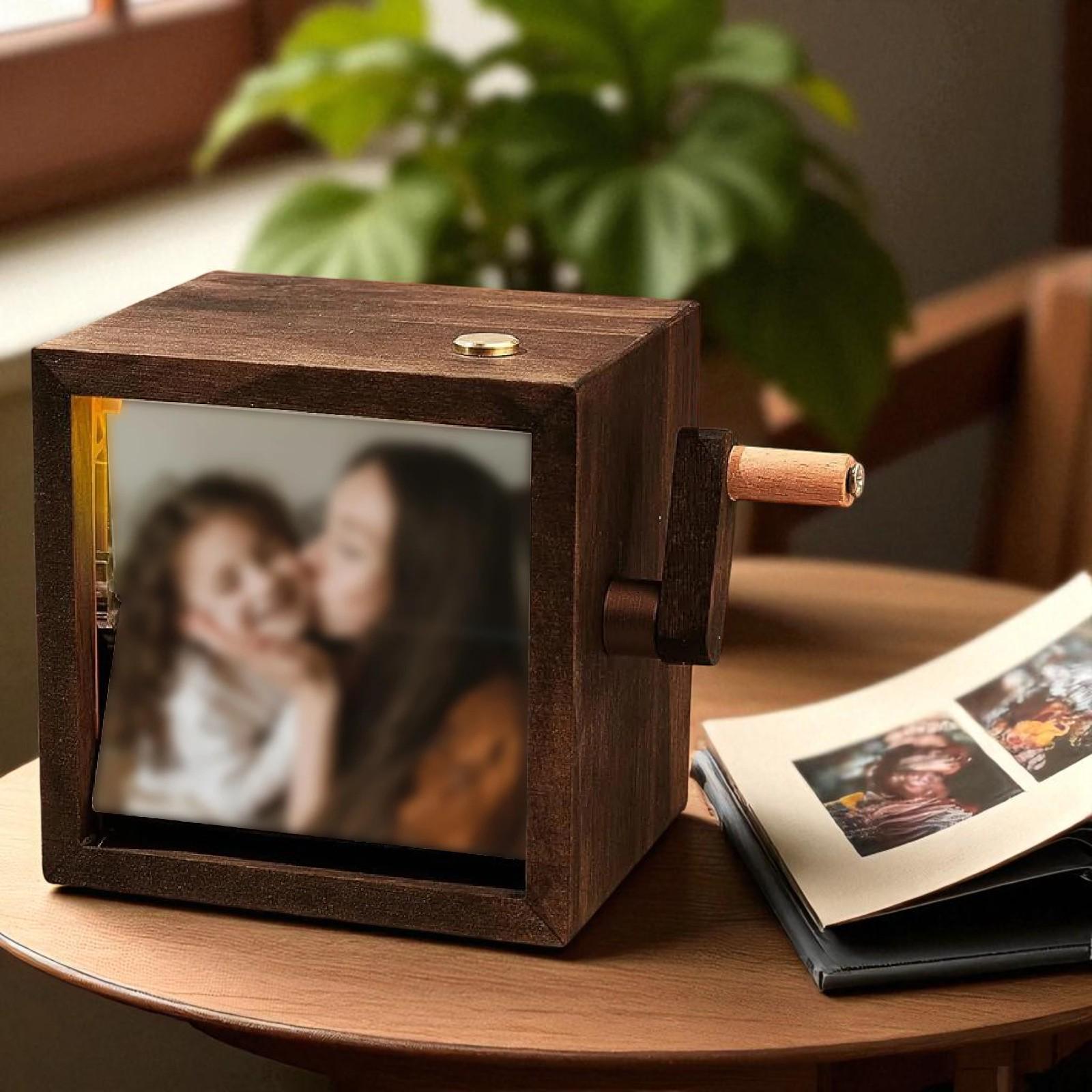 Custom Wooden Flipbook with Light – Unique Animated Photo Gift for Anniversary, Birthday, Wedding, or Home Décor Keepsake