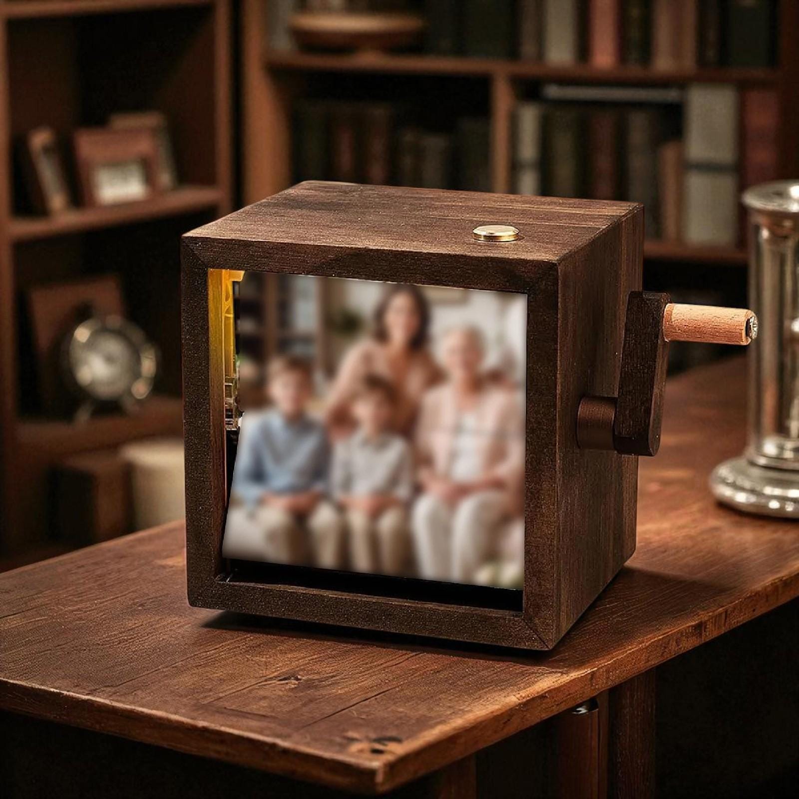 Custom Wooden Flipbook with Light – Unique Animated Photo Gift for Anniversary, Birthday, Wedding, or Home Décor Keepsake