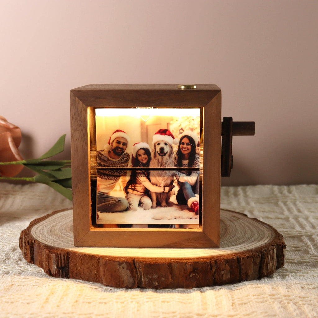 Custom Flipbook Photo Box with Light, Hand Crank Flipbook Box for Dad, Personalized Flipbook Album Unique Anniversary, Father's Day Gift