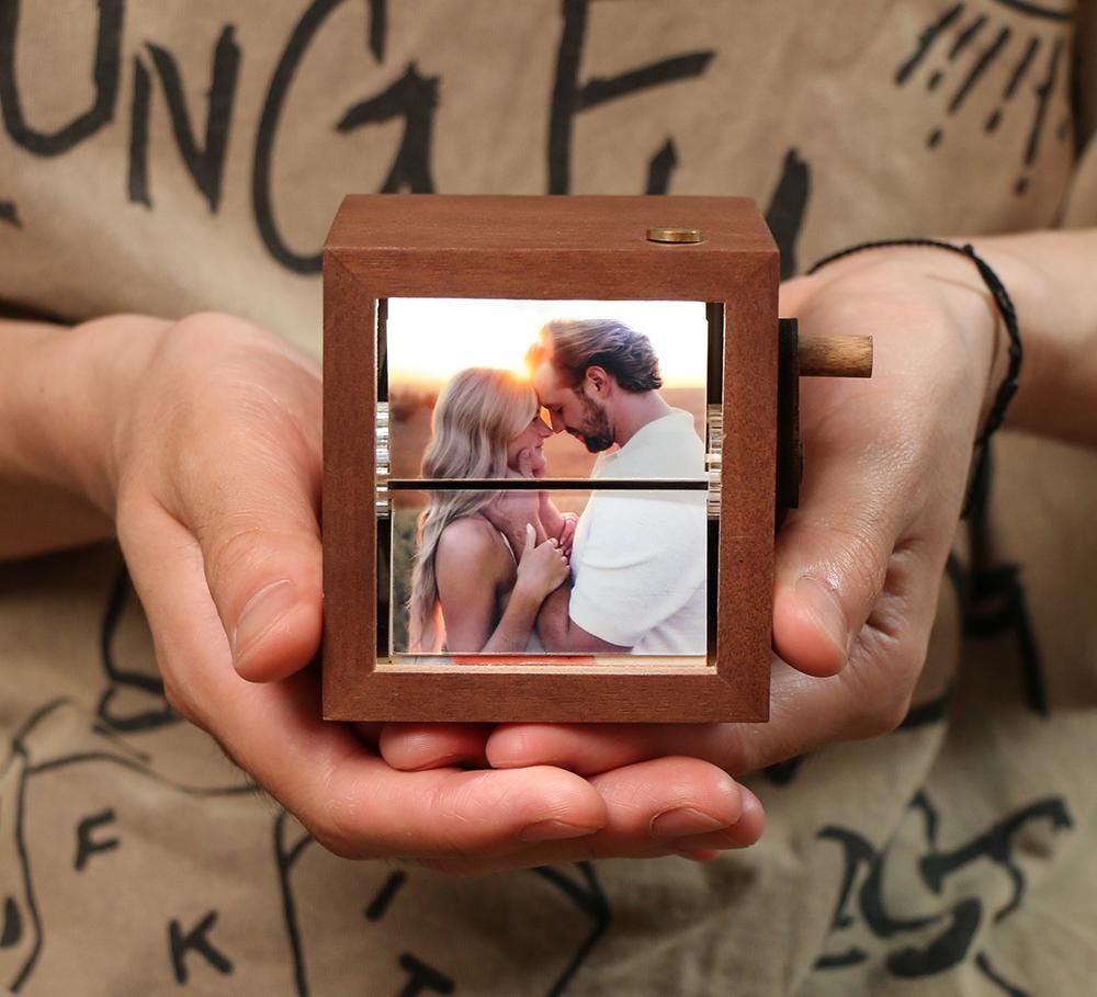 Custom wooden Photo Book with Light