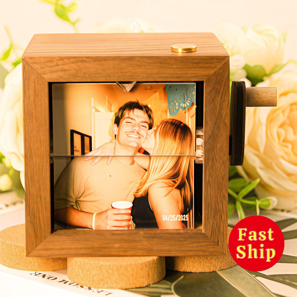 Personalized Anniversary Wooden Flip Photo Frame