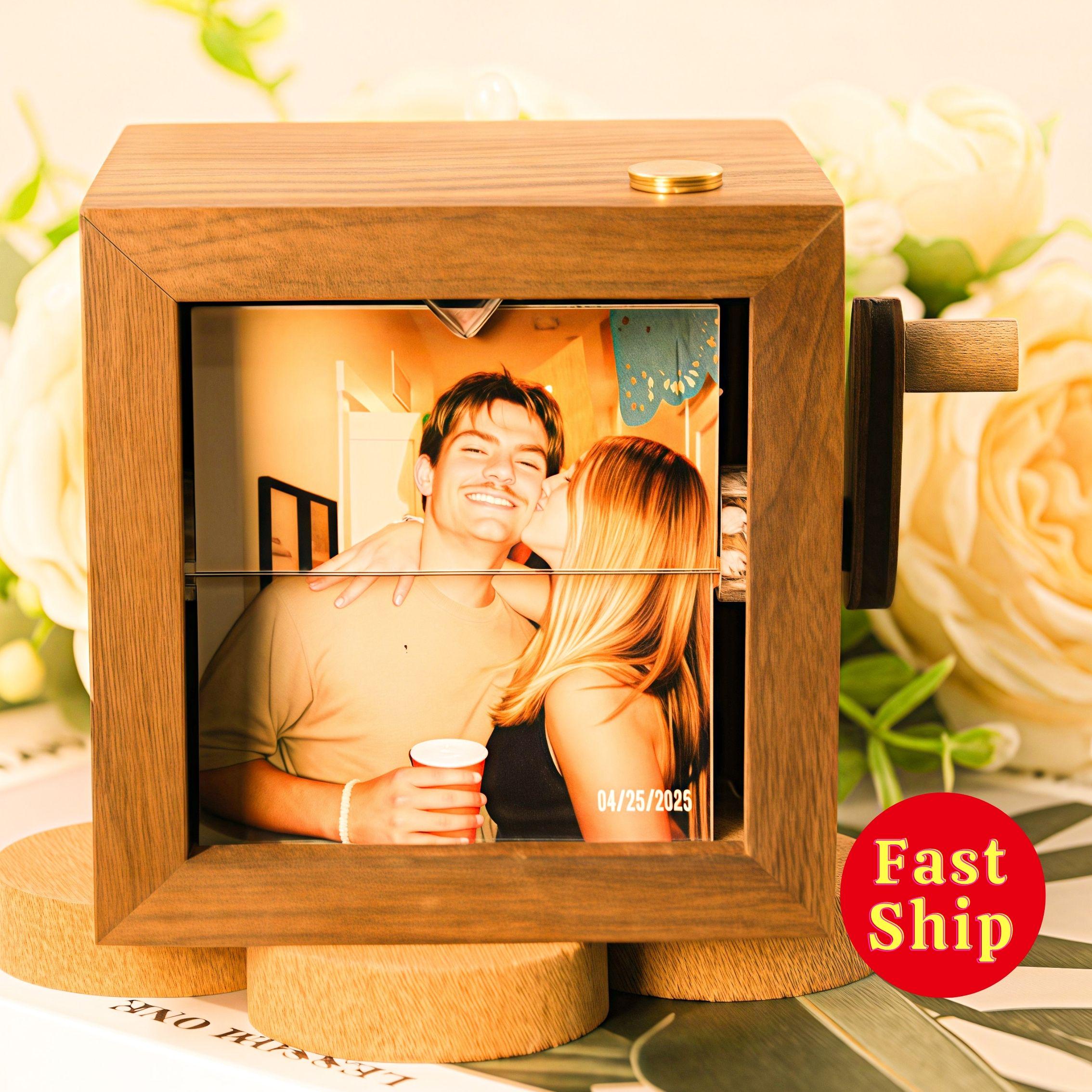 Personalized Anniversary Wooden Flip Photo Frame