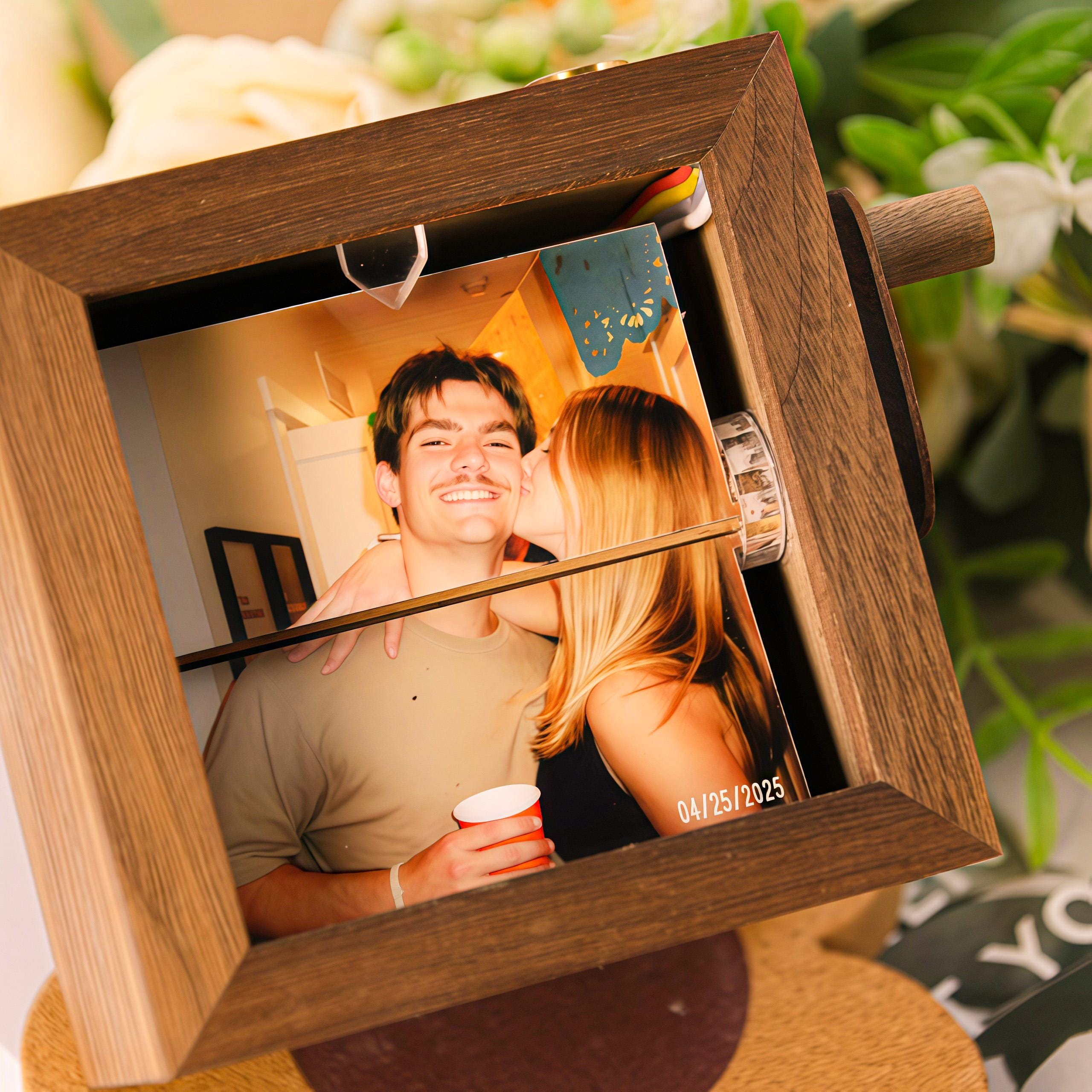 Personalized Anniversary Wooden Flip Photo Frame