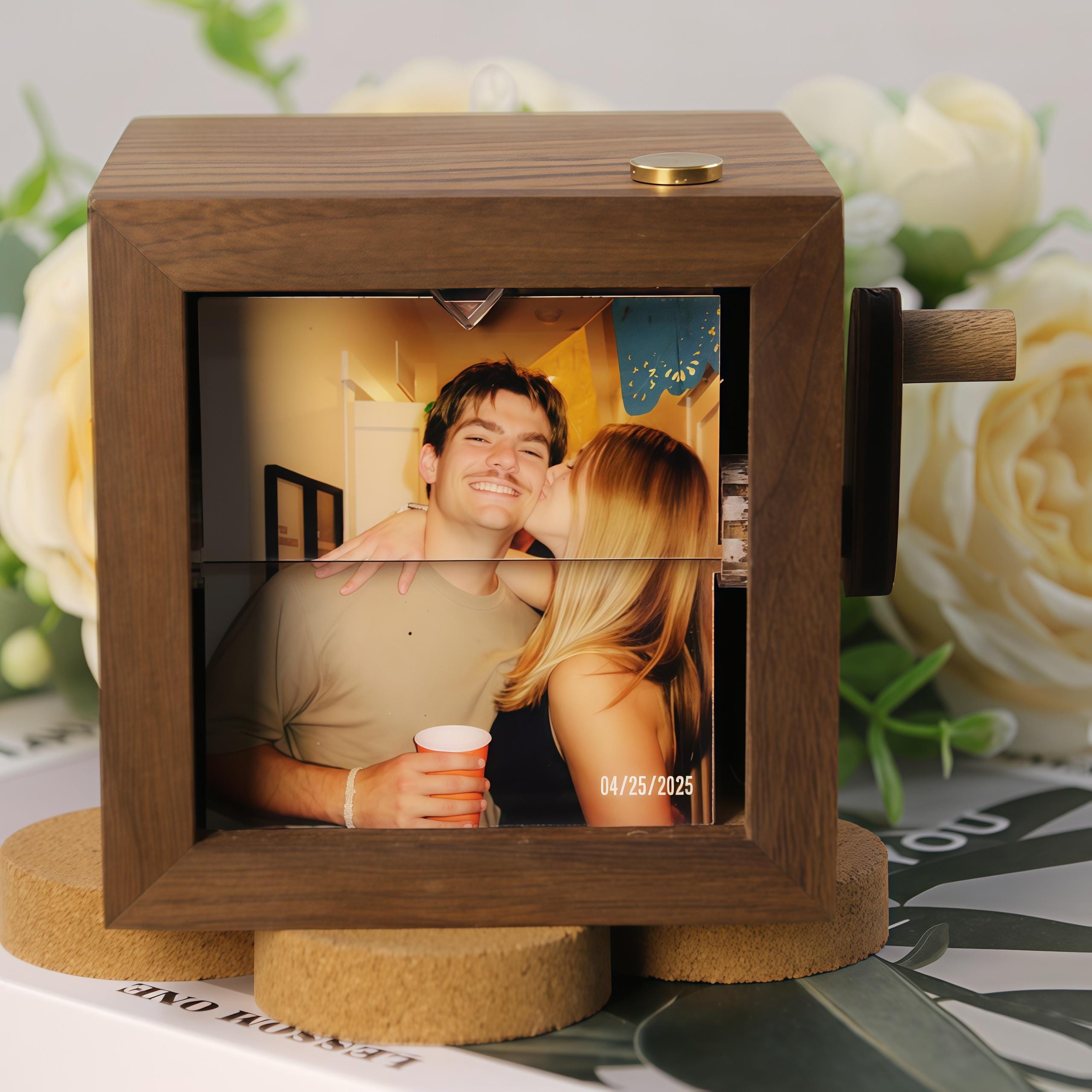 Personalized Anniversary Wooden Flip Photo Frame