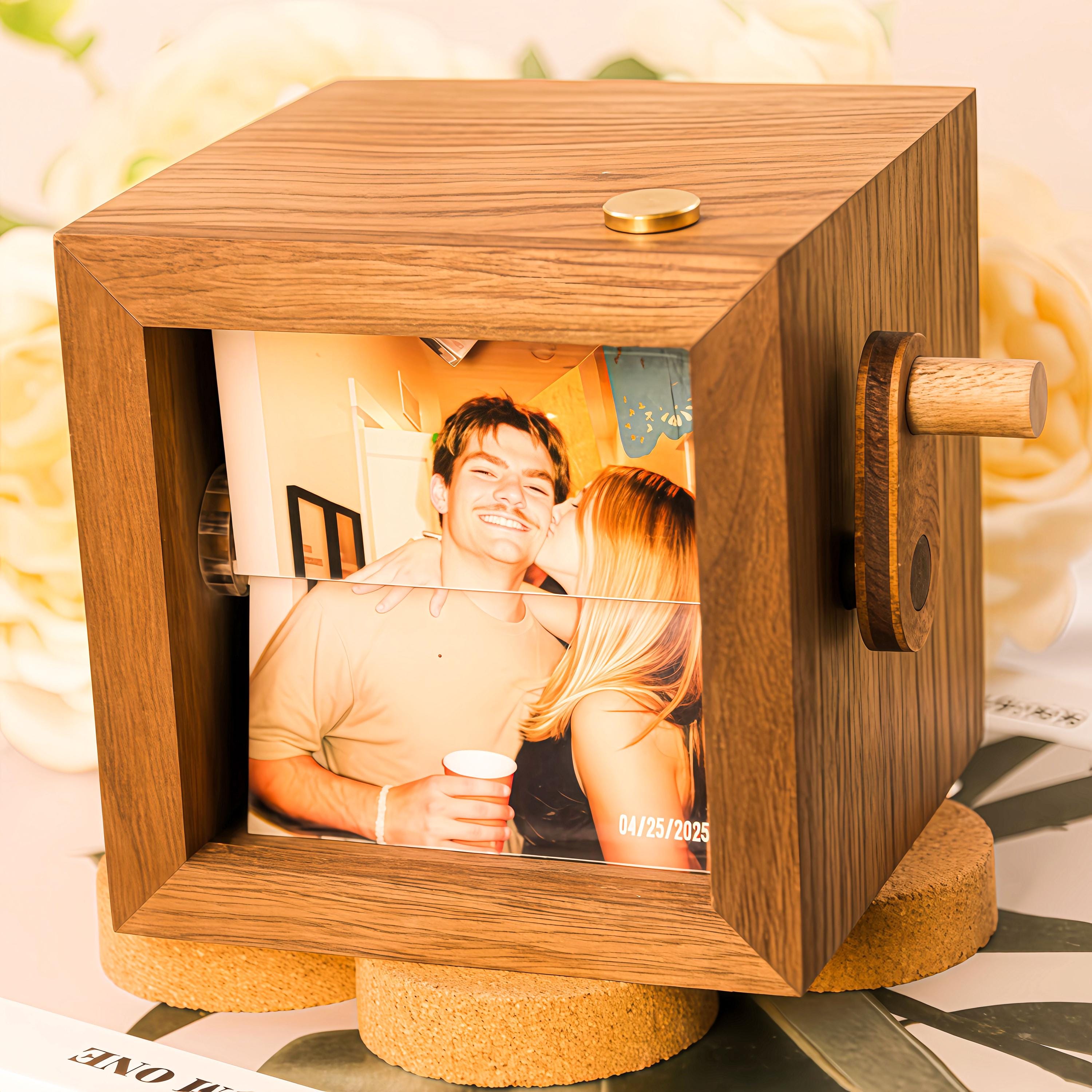 Personalized Anniversary Wooden Flip Photo Frame