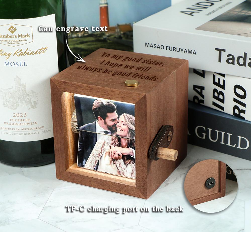 Personalized Photo Flipbook Animation Box,Custom Couple Flip Book Frame Animation Machine,Mechanical Hand Motion Photo Album, Wedding Gifts.