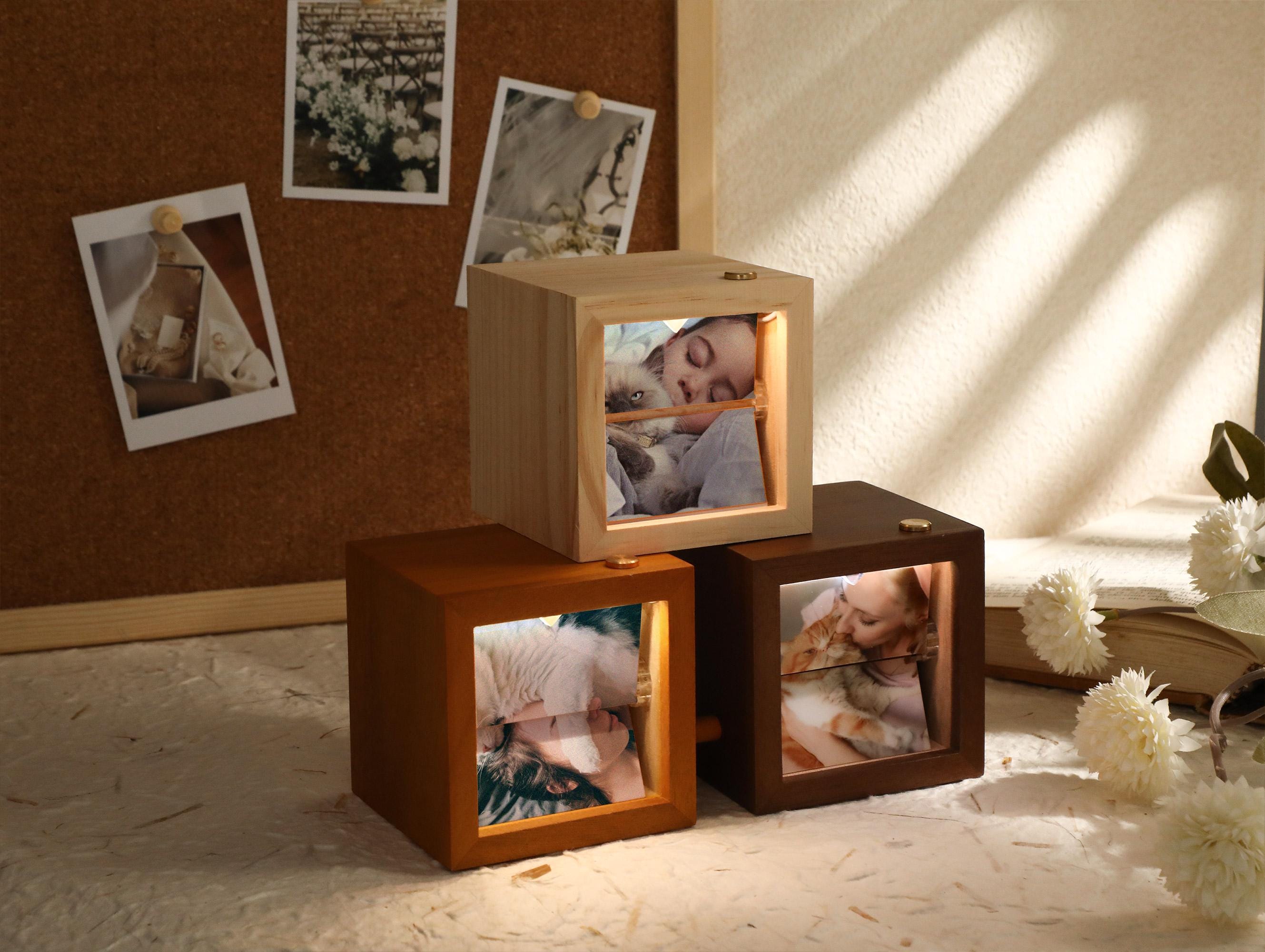 Custom Flip Book Frame Animation Machine, Custom Photo Rotating Albums, Flipbook Photo Box with Light, Birthday Gift, Pet Gift