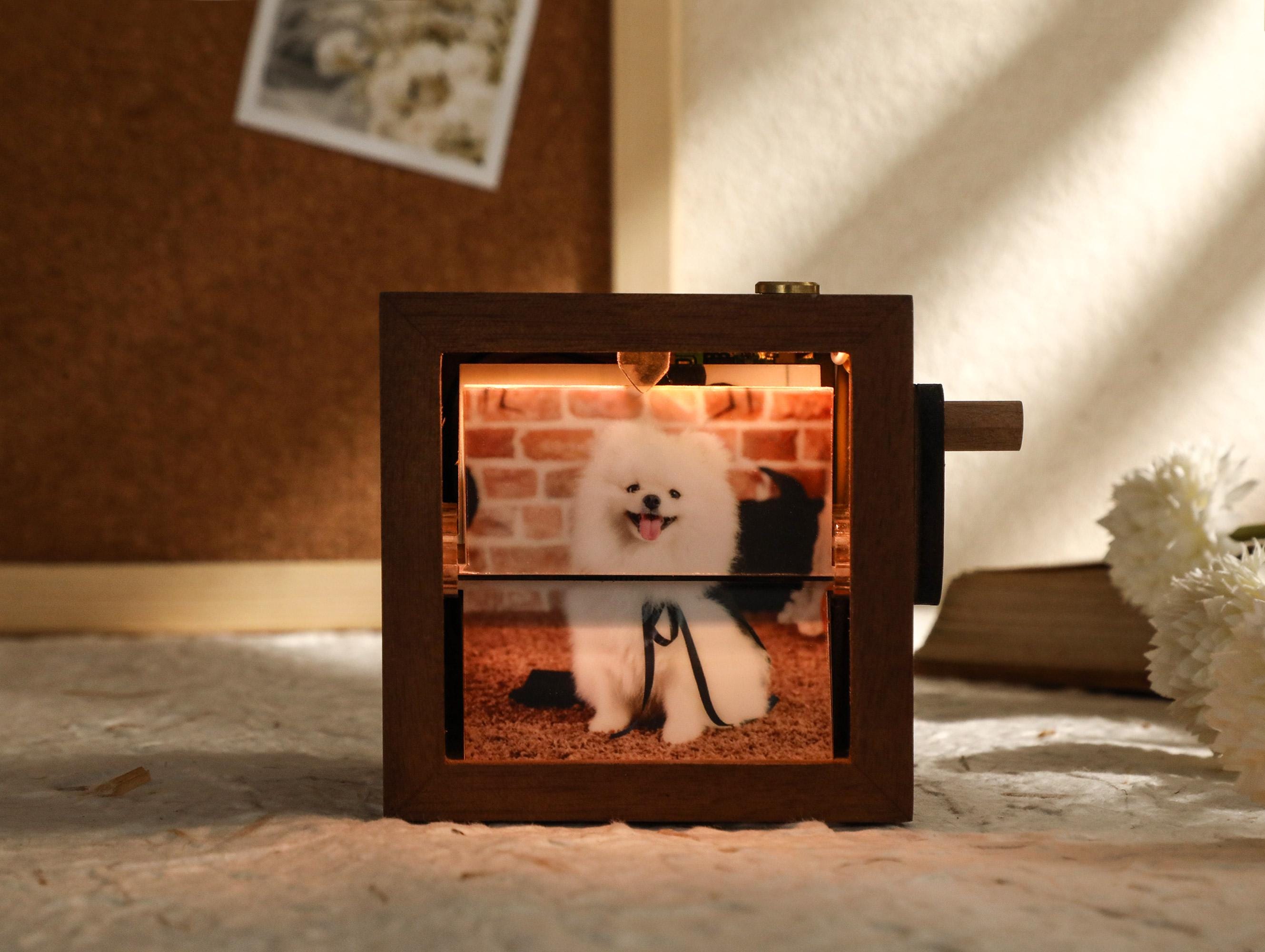 Custom Flip Book Frame Animation Machine, Custom Photo Rotating Albums, Flipbook Photo Box with Light, Birthday Gift, Pet Gift