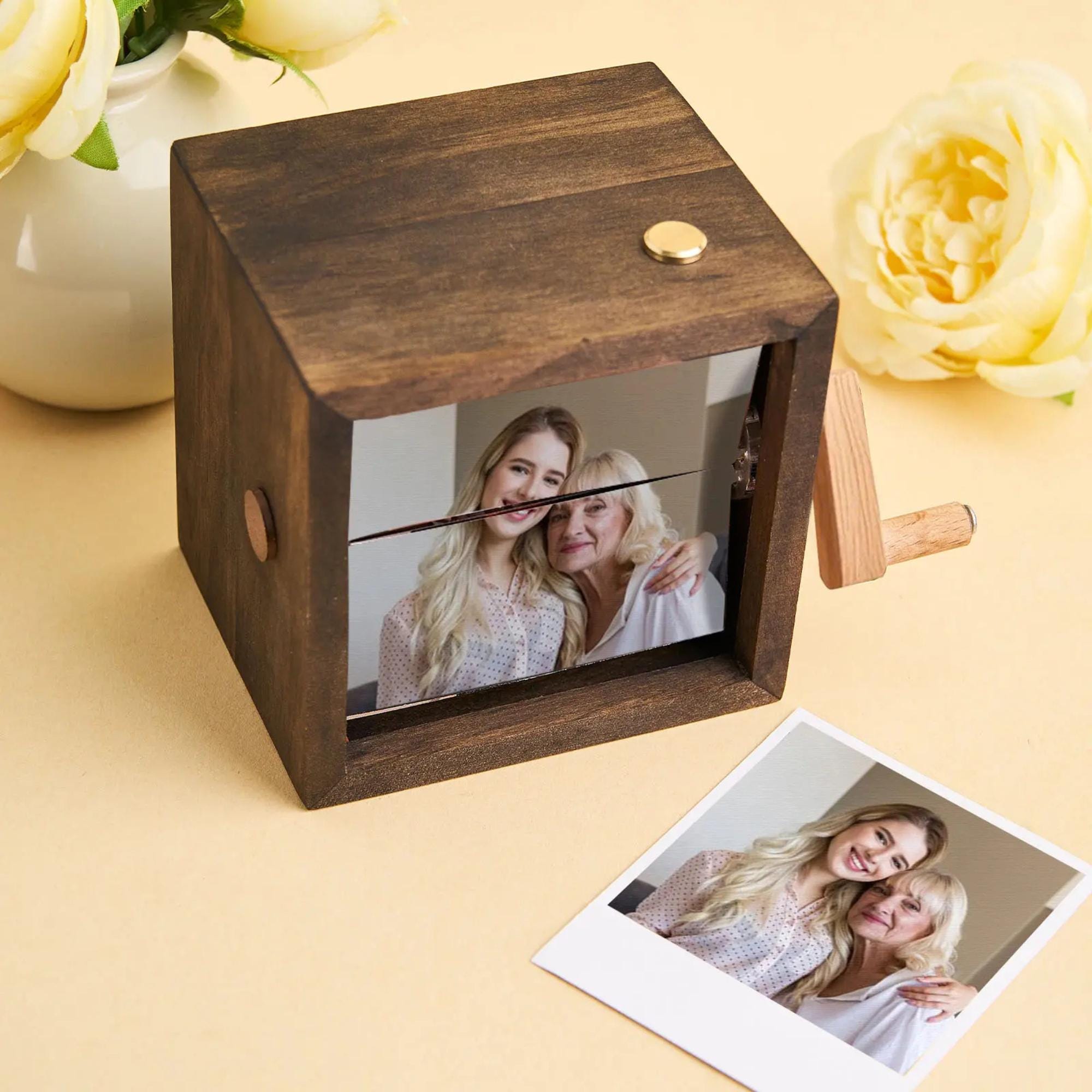 Custom Photo Flipbook Animation Box – Wooden Photo Book with Light, Anniversary Birthday Wedding Gift, Unique Gift for Couple & Home Decor