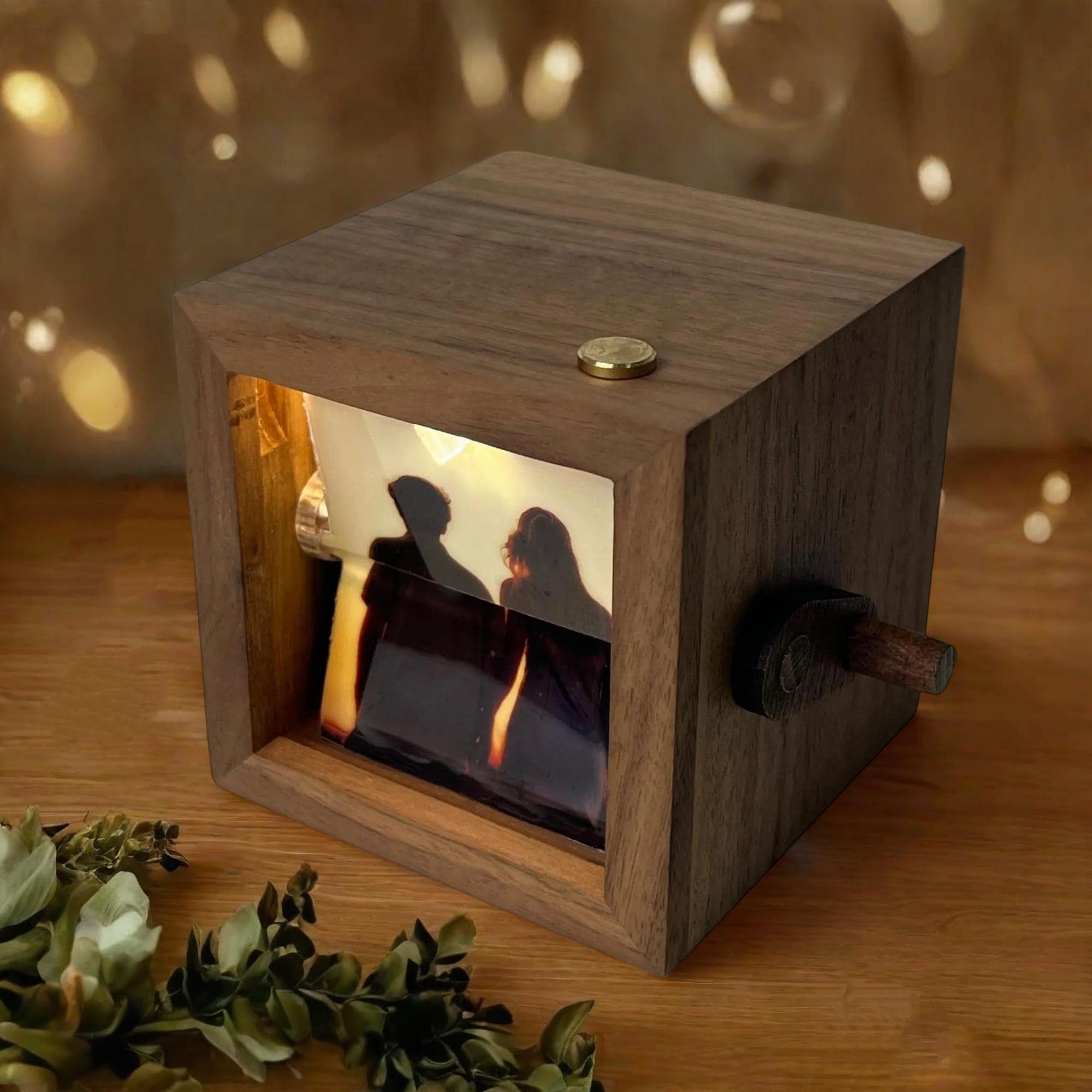 Custom Photo Flipbook Animation Box,Hand Crank Flipbook Box for Dad,Hand Crank Flipbook Machine,Wood Album with Light,Father's Day Gift