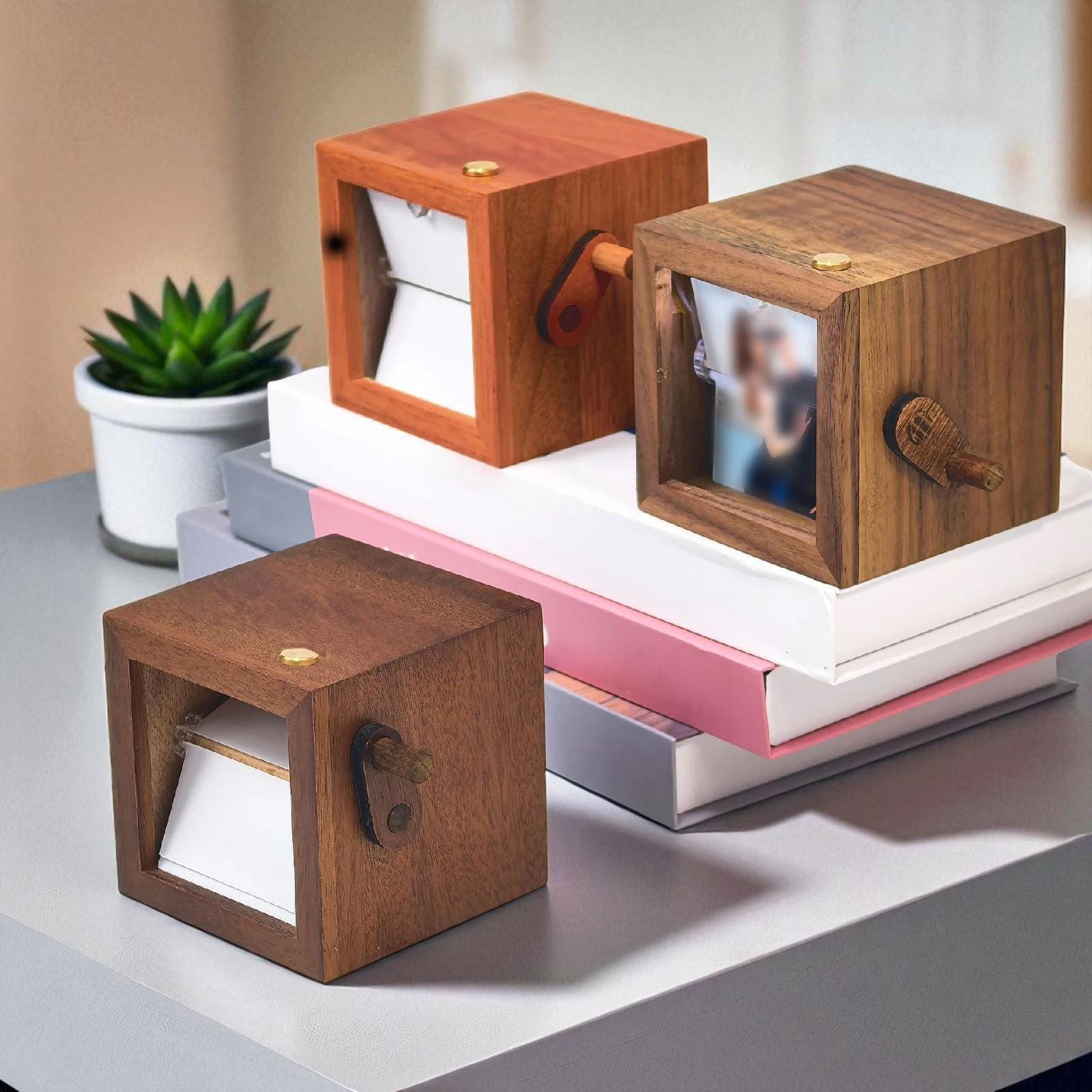 Custom Wooden Flipbook with Light – Unique Animated Photo Gift for Anniversary, Birthday, Wedding, or Home Décor Keepsake