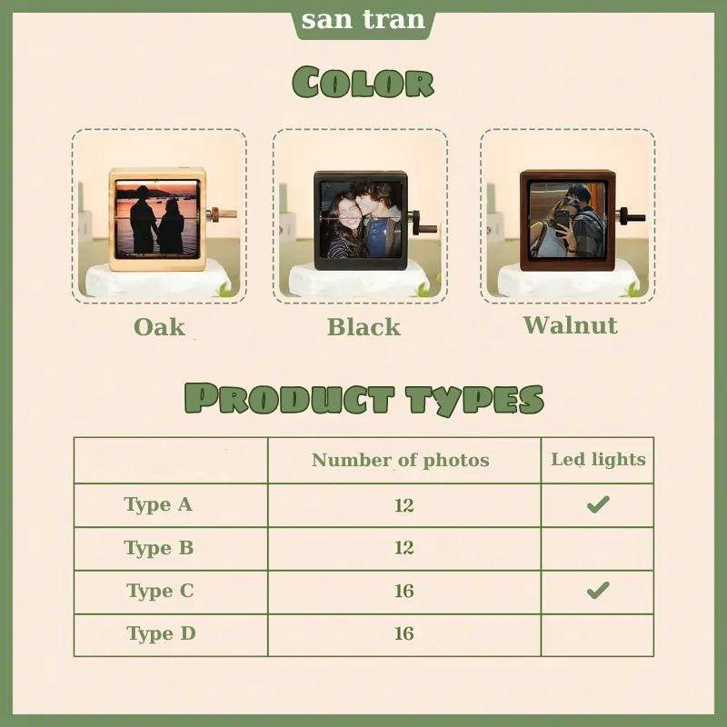 Personalized Flip Photo Box, Wooden Music Box with Custom Pictures, Unique Anniversary Gift for Couples, Custom Photo Flip Box