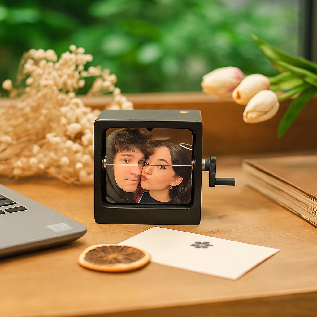Personalized Flip Photo Box, Wooden Music Box with Custom Pictures, Unique Anniversary Gift for Couples, Custom Photo Flip Box