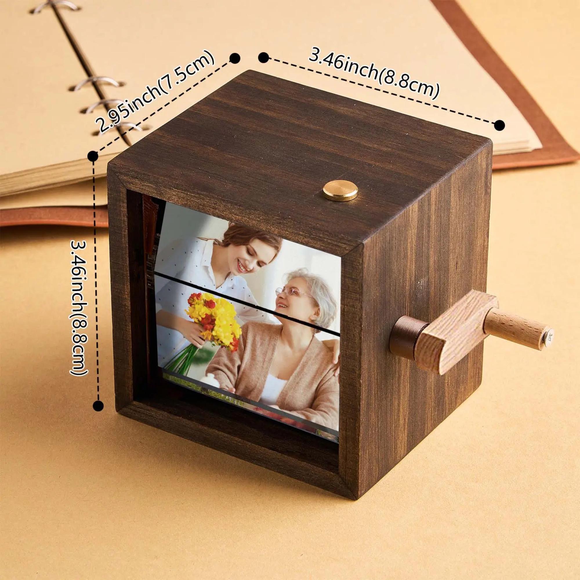 Custom Photo Flipbook Animation Box – Wooden Photo Book with Light, Anniversary Birthday Wedding Gift, Unique Gift for Couple & Home Decor