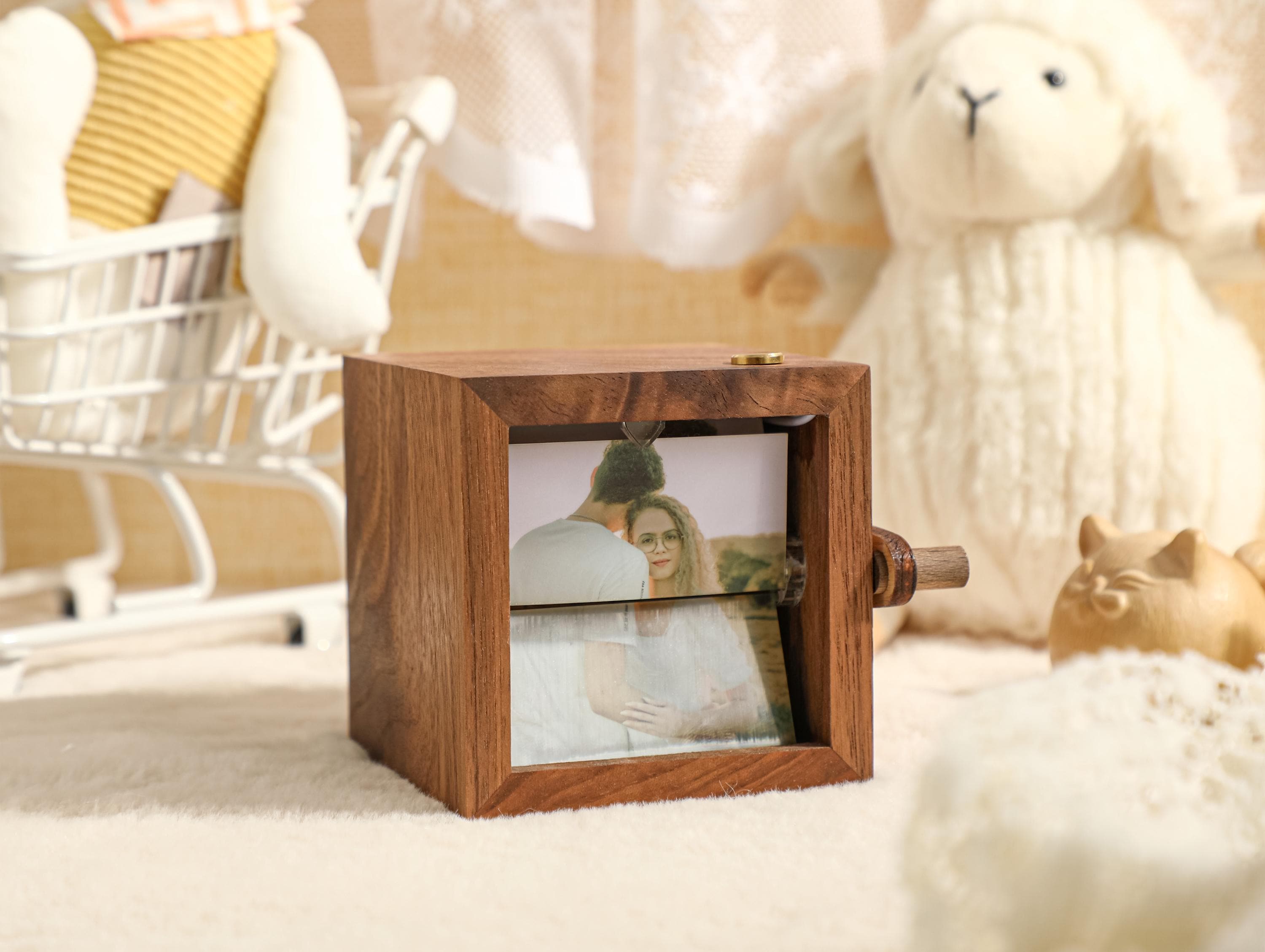 Custom Wooden Photo Book With Light